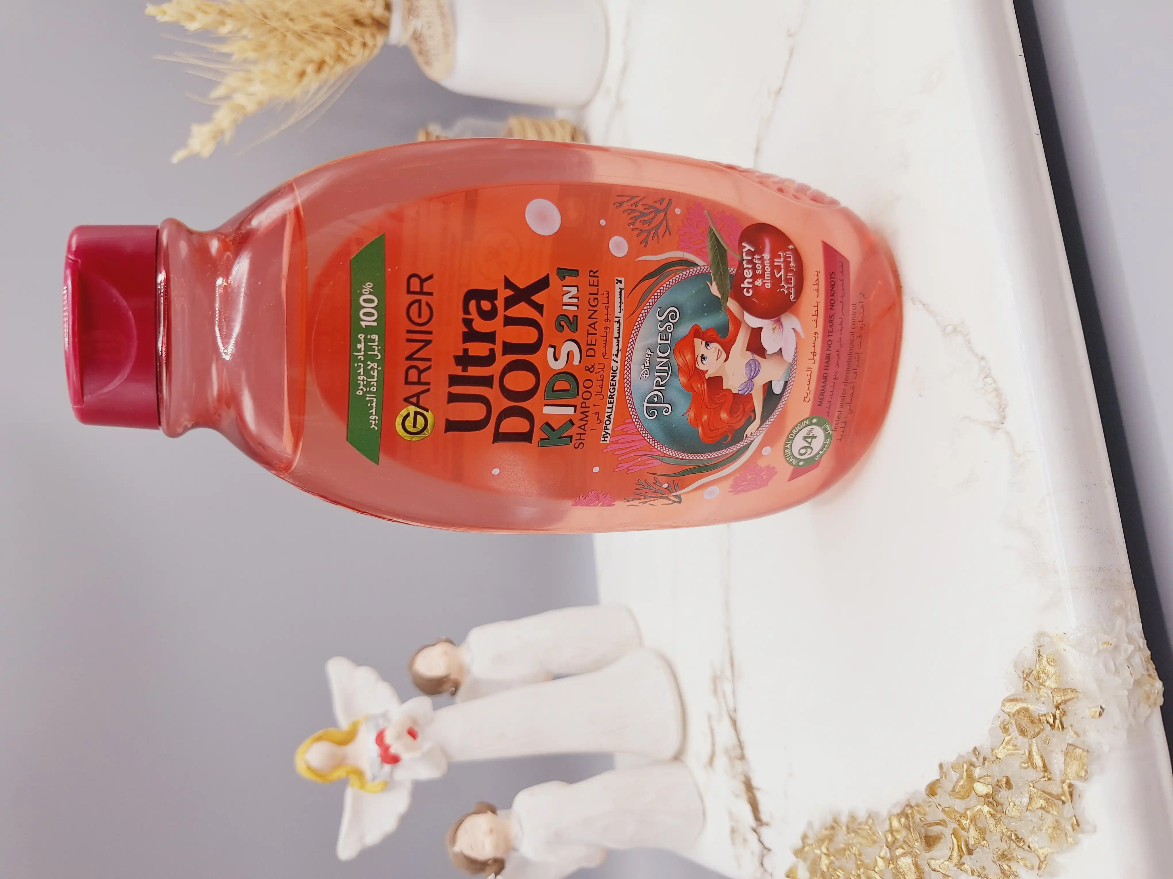 شامپو نرم کننده و پاک کننده کودکان با گیلاس و بادام نرم برند گارنیر اصلی حجم 400 میل کد 1988