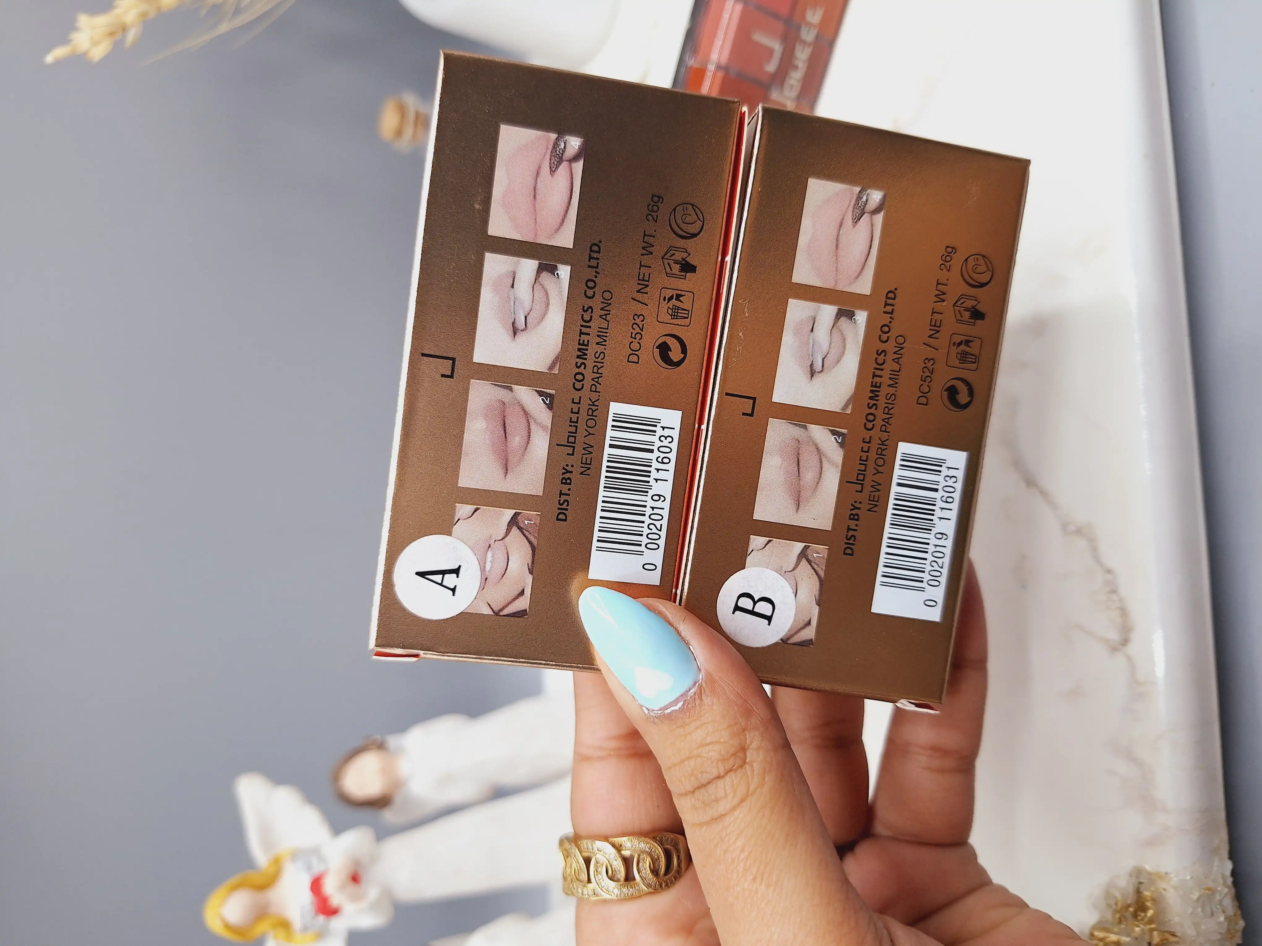 پالت رژ جامد 10 تایی برند JOUCCC کارتن طلایی مدل جدید کد 6031