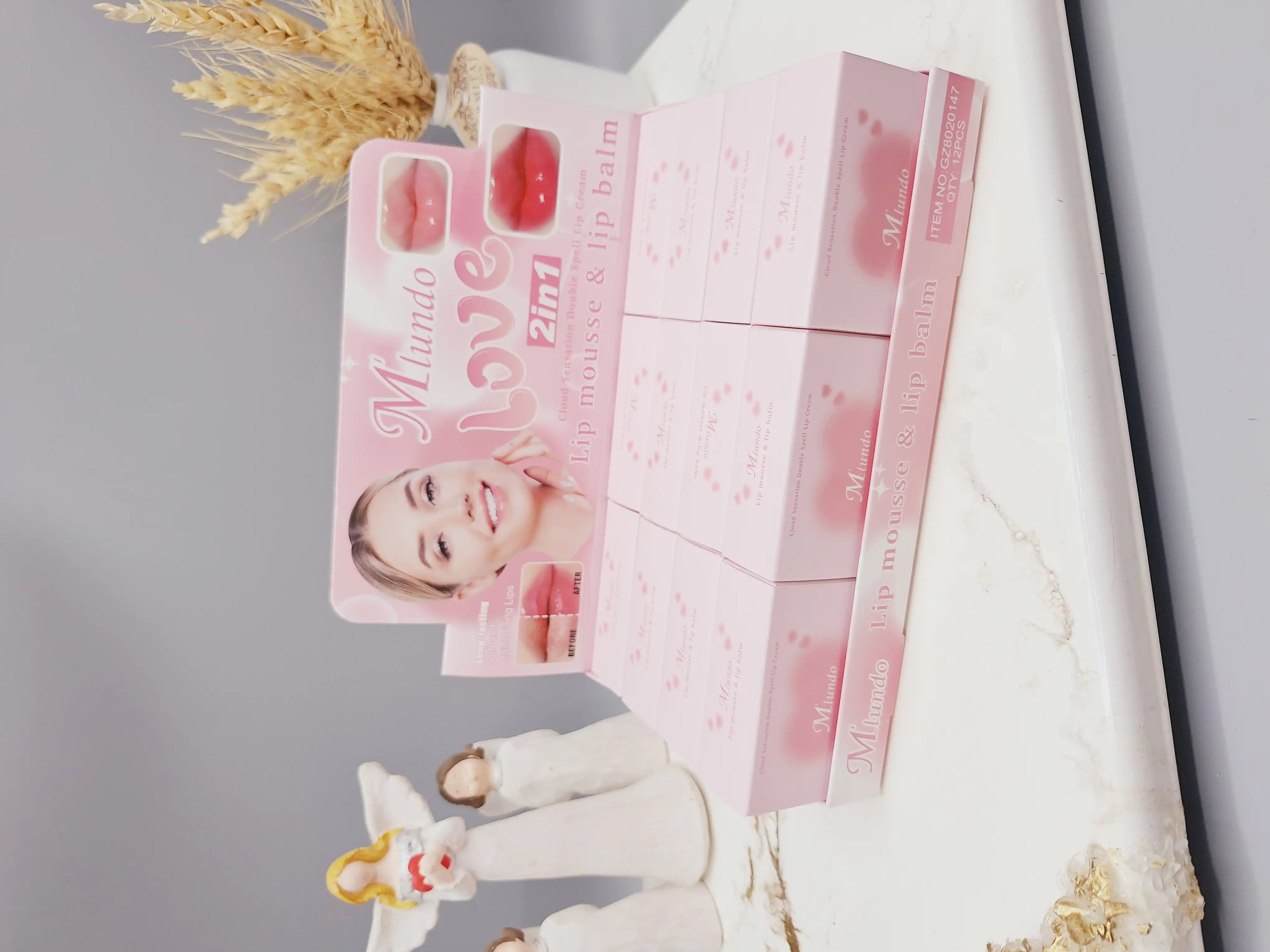 رژ لب دو قلو مدل ایرادی فوق العاده زیبا و با کیفیت برند M'lundo مناسب ولنتاین کد 2663