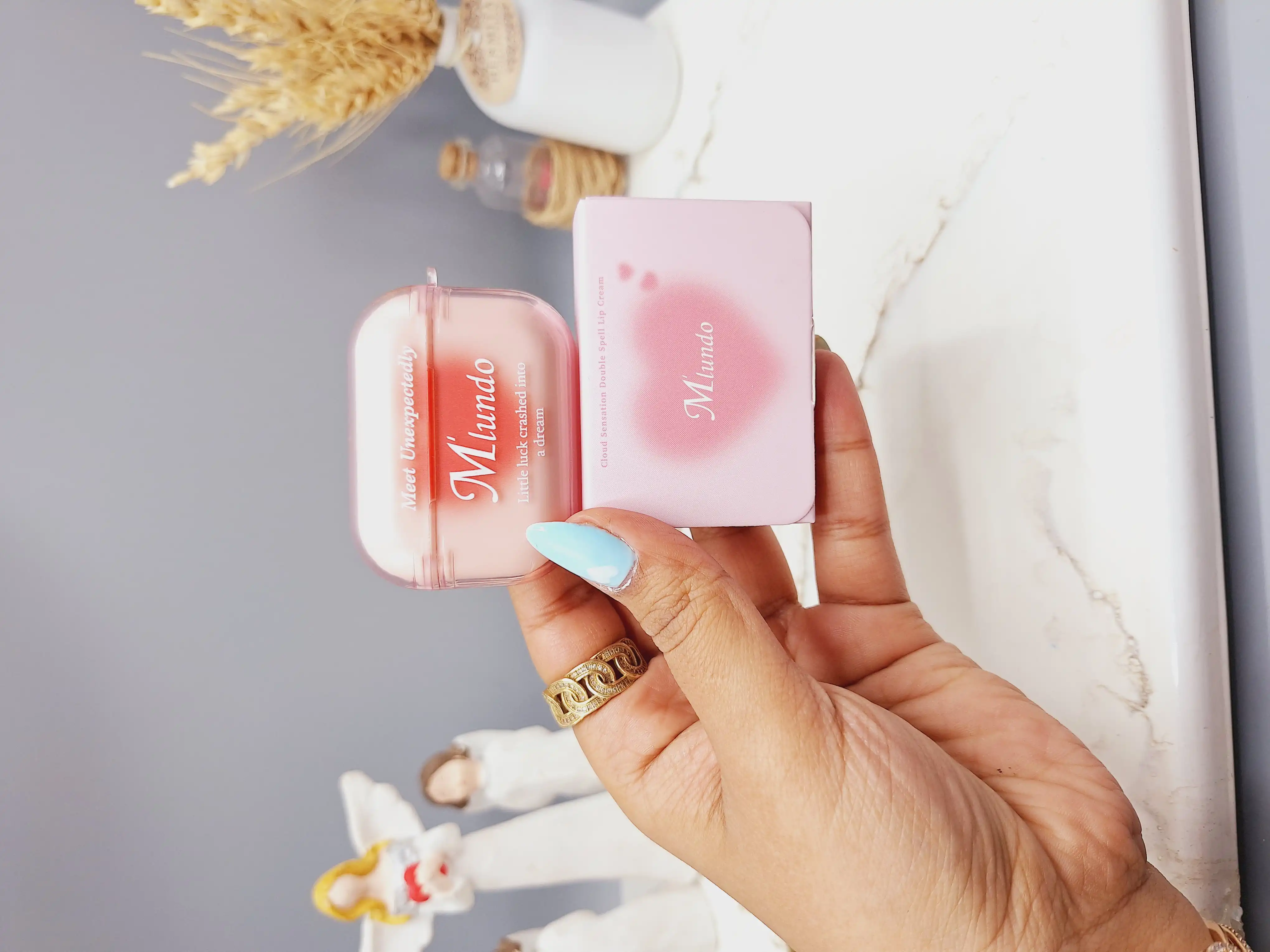 رژ لب دو قلو مدل ایرادی فوق العاده زیبا و با کیفیت برند M'lundo مناسب ولنتاین کد 2663