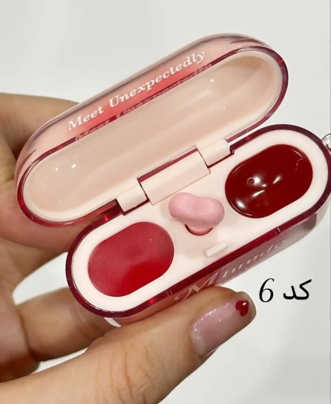 رژ لب دو قلو مدل ایرادی فوق العاده زیبا و با کیفیت برند M'lundo مناسب ولنتاین کد 2663