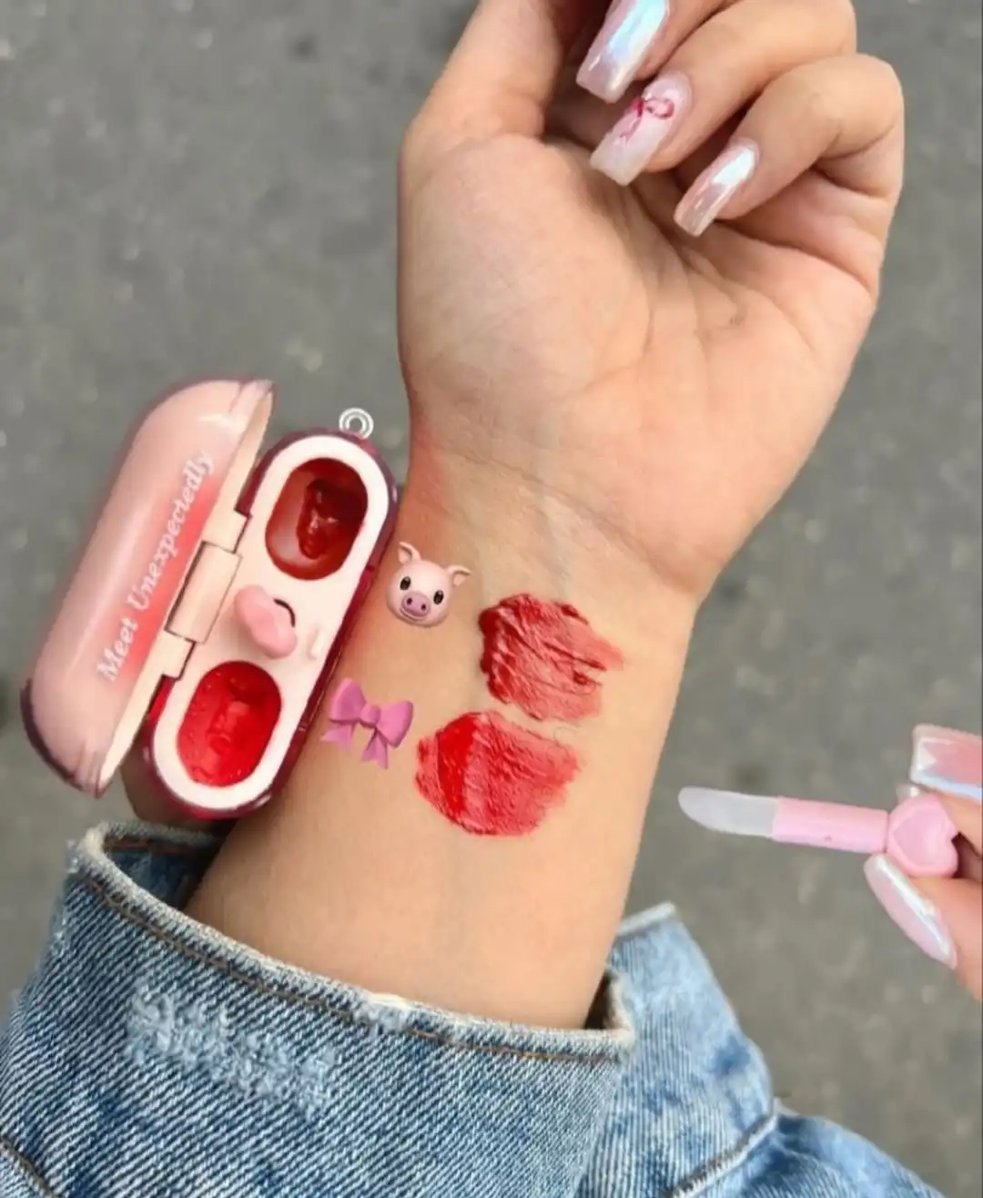 رژ لب دو قلو مدل ایرادی فوق العاده زیبا و با کیفیت برند M'lundo مناسب ولنتاین کد 2663