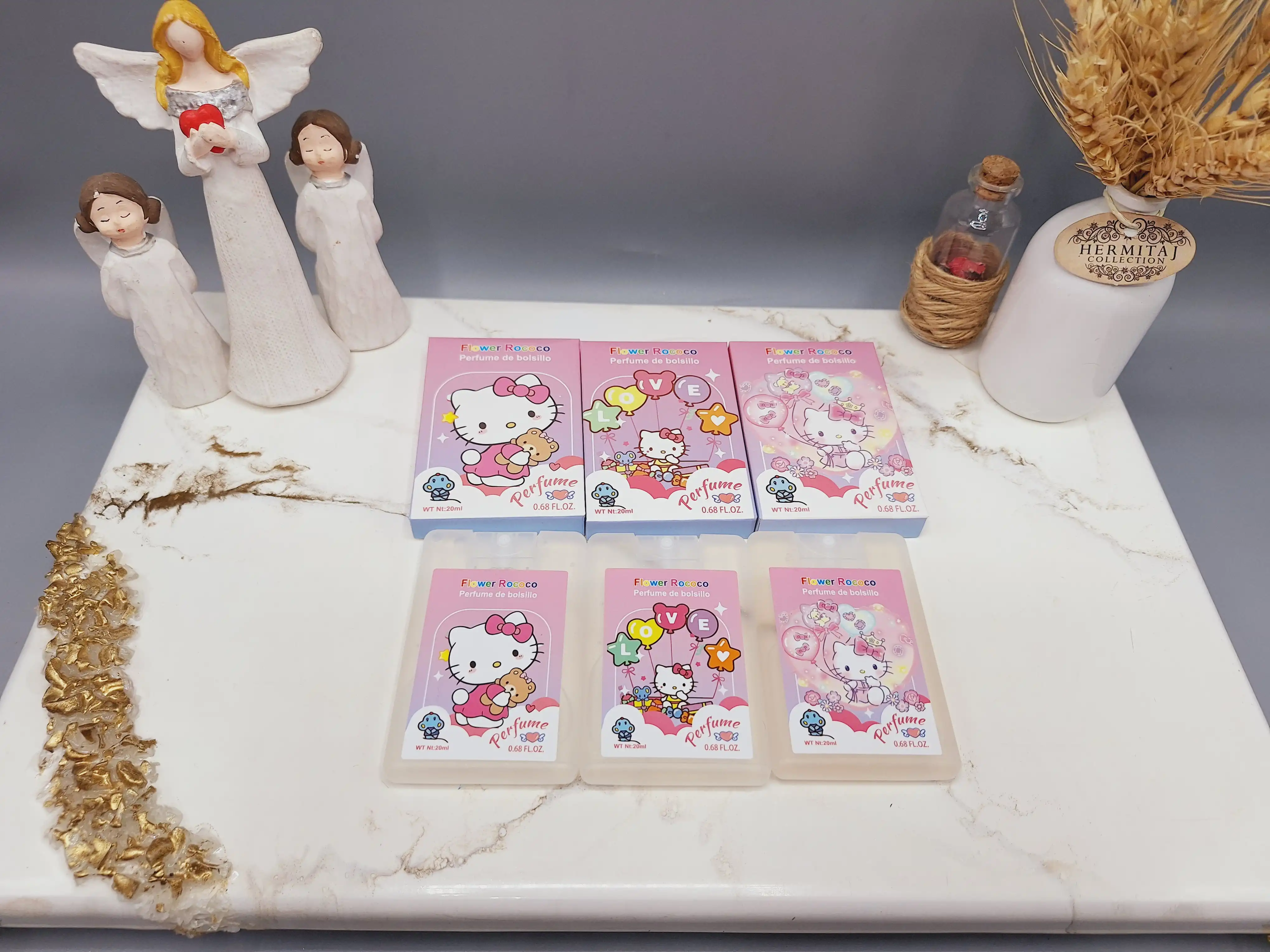 عطر جیبی کیوت و فانتزی طرح کیتی حجم ۲۰ میل کد PF50