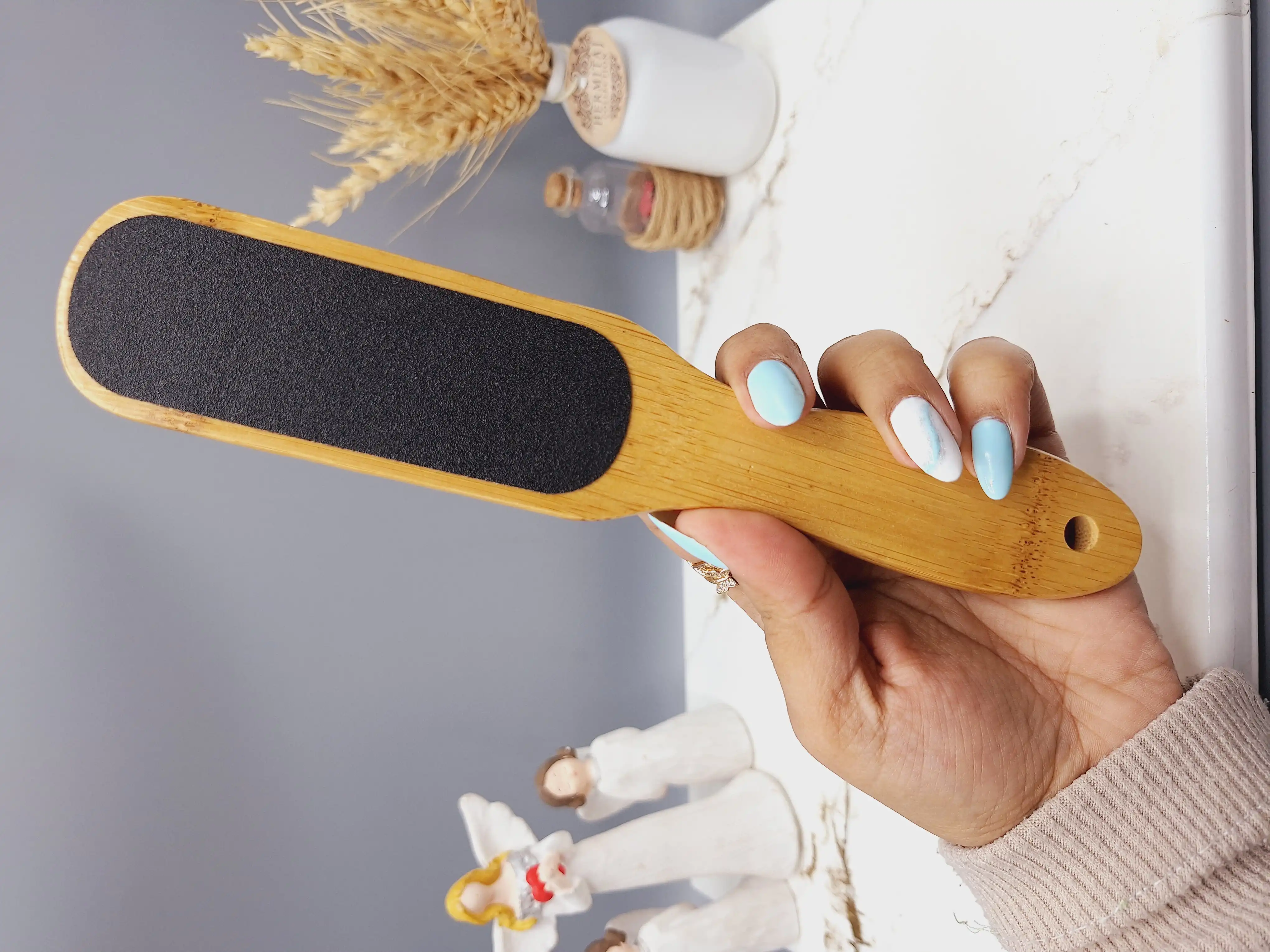 سوهان کف پا دو طرفه دسته چوبی