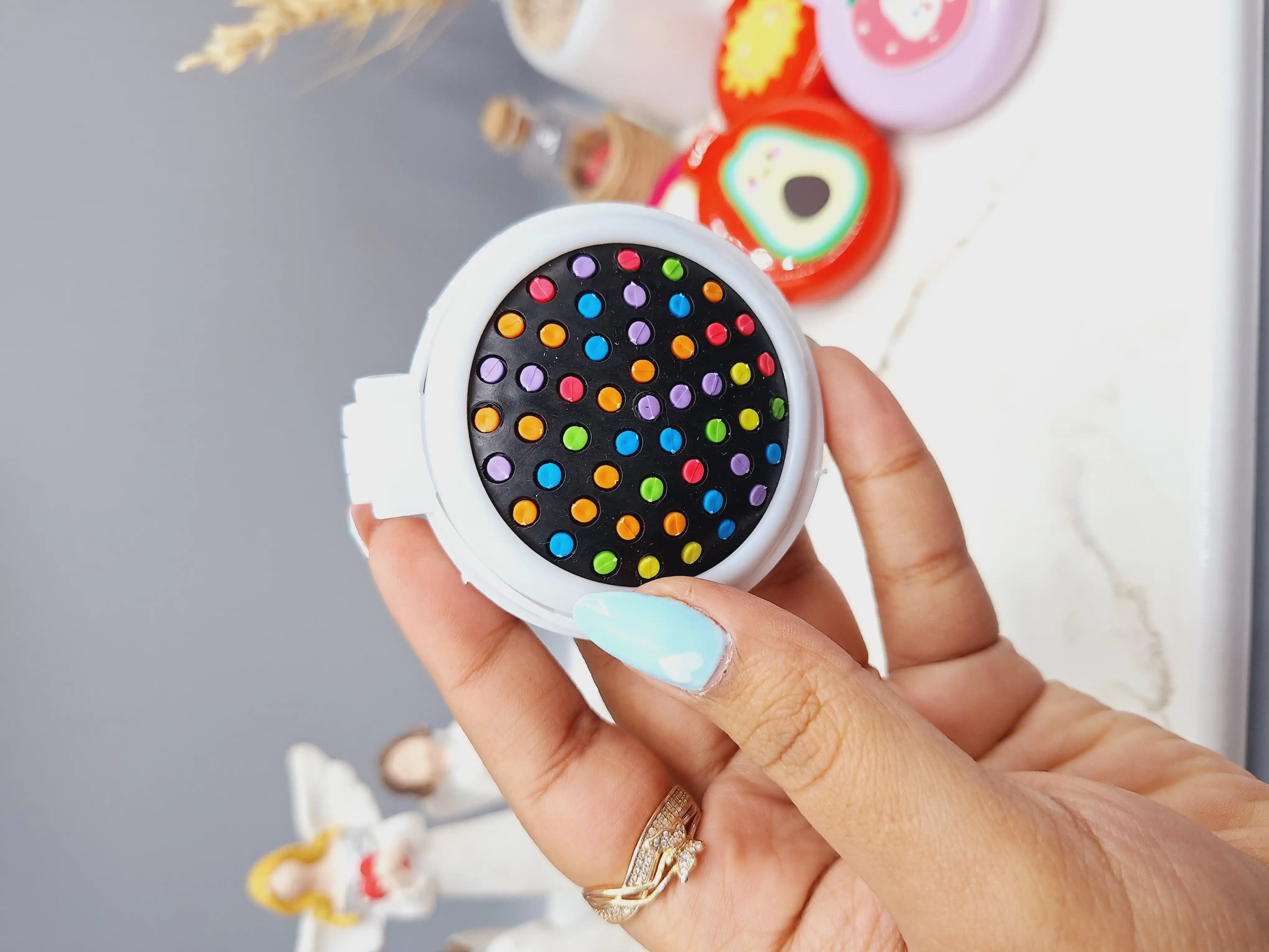 آینه و برس مو تاشو فانتری شب رنگی