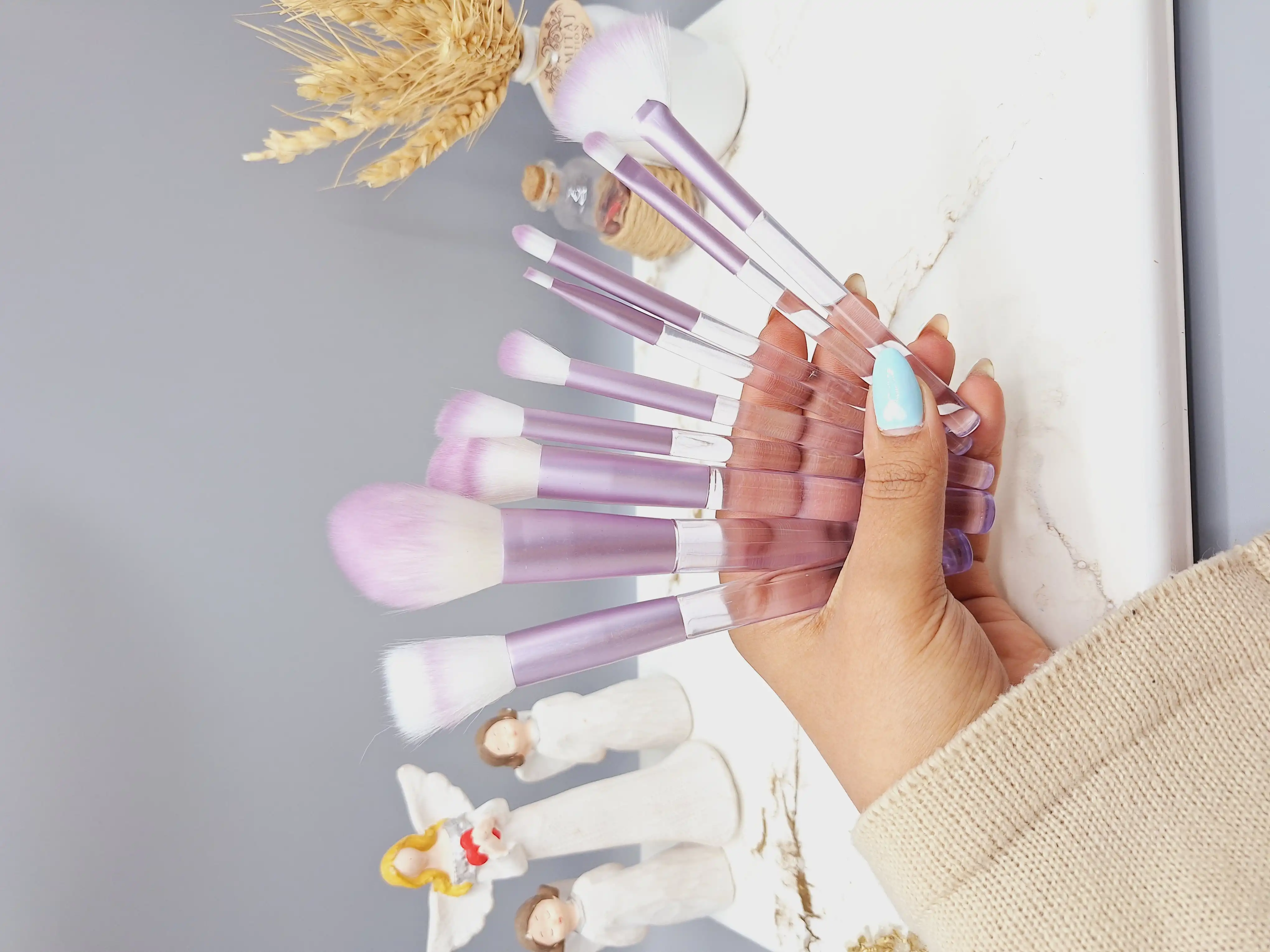 ست براش پاستیلی میکاپ همراه با کیف