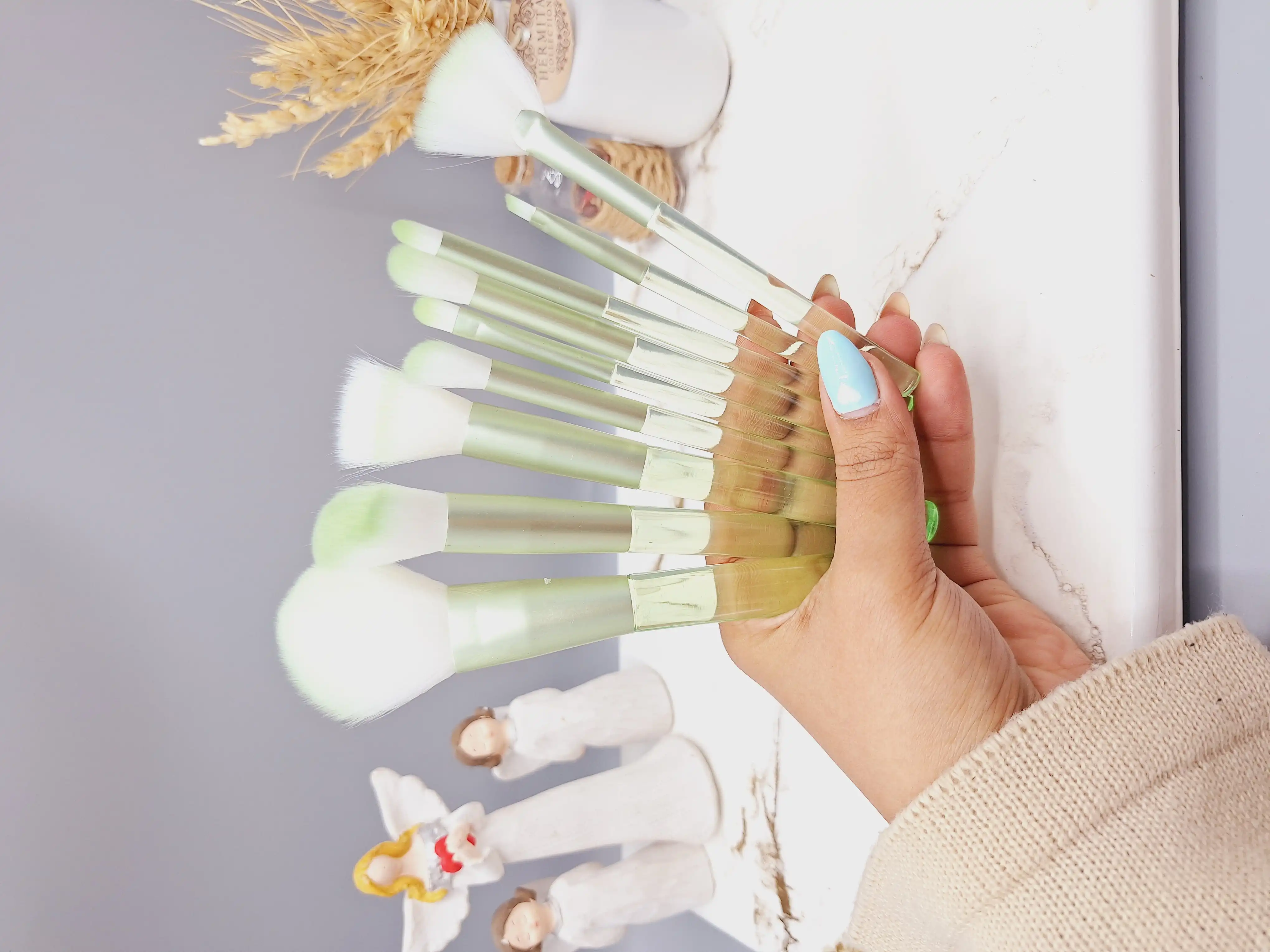 ست براش پاستیلی میکاپ همراه با کیف