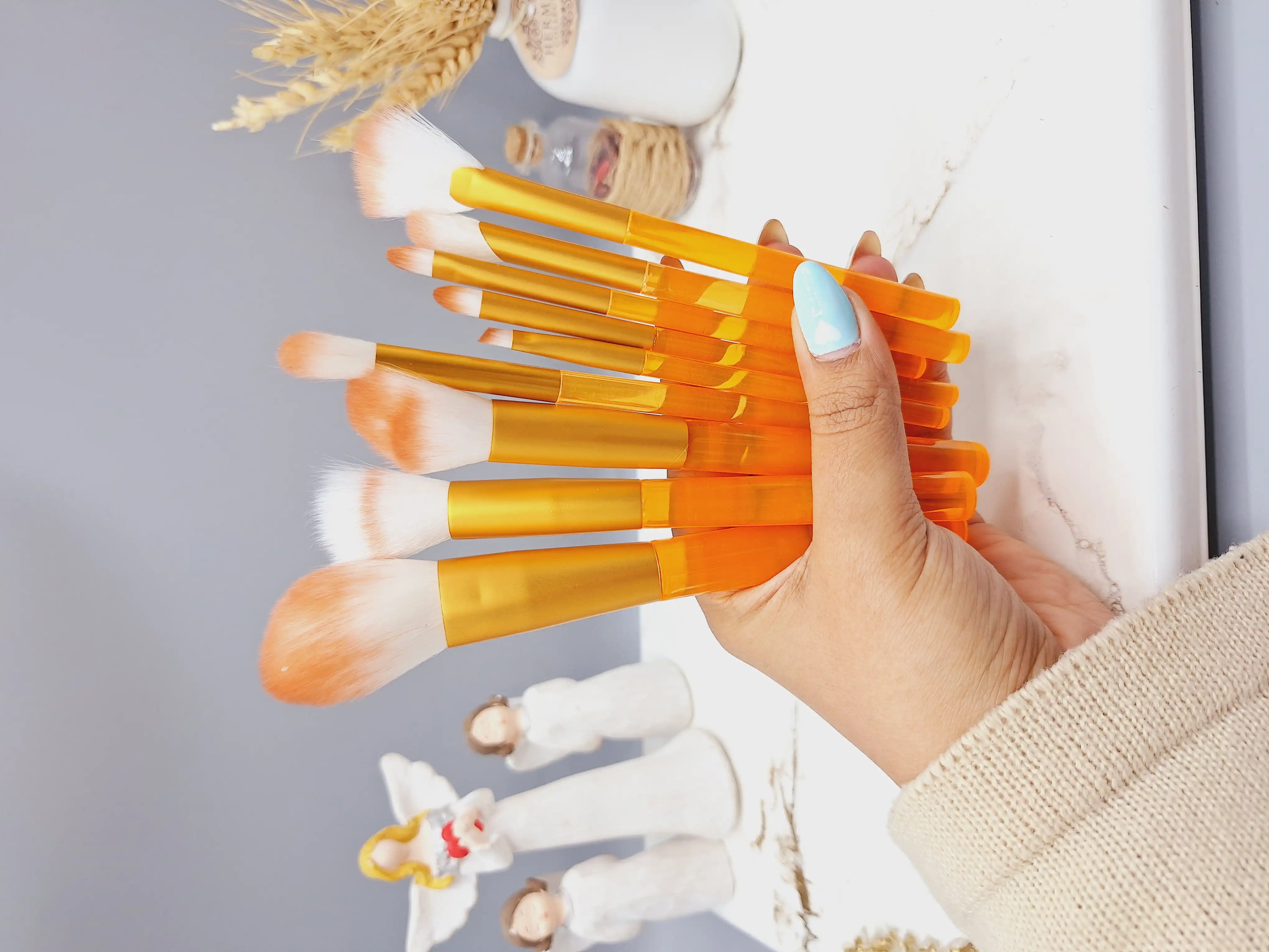 ست براش پاستیلی میکاپ همراه با کیف