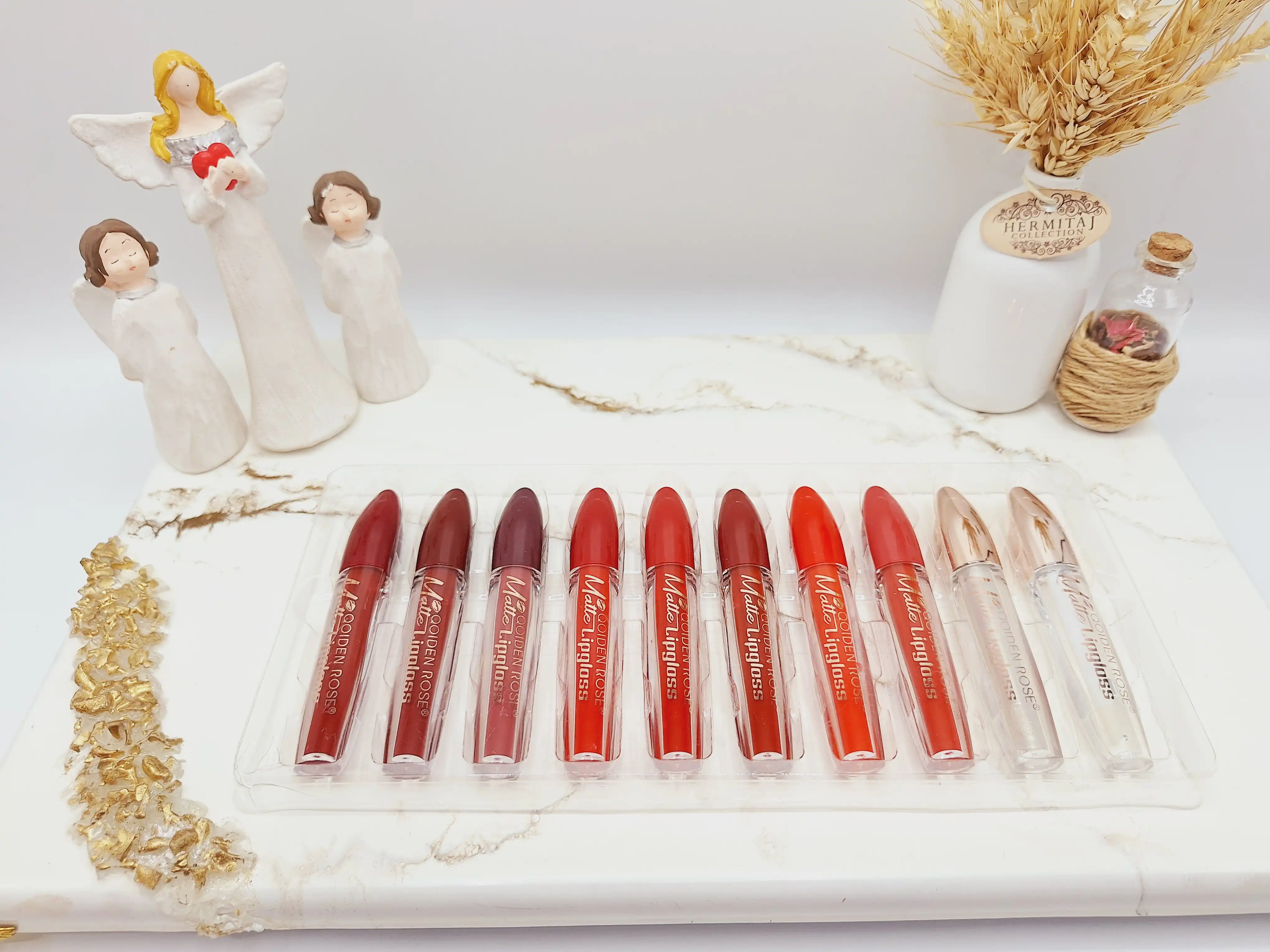 پک 10 تایی رژ مایع خوش رنگ و مات برند کویدن رز کد 2185