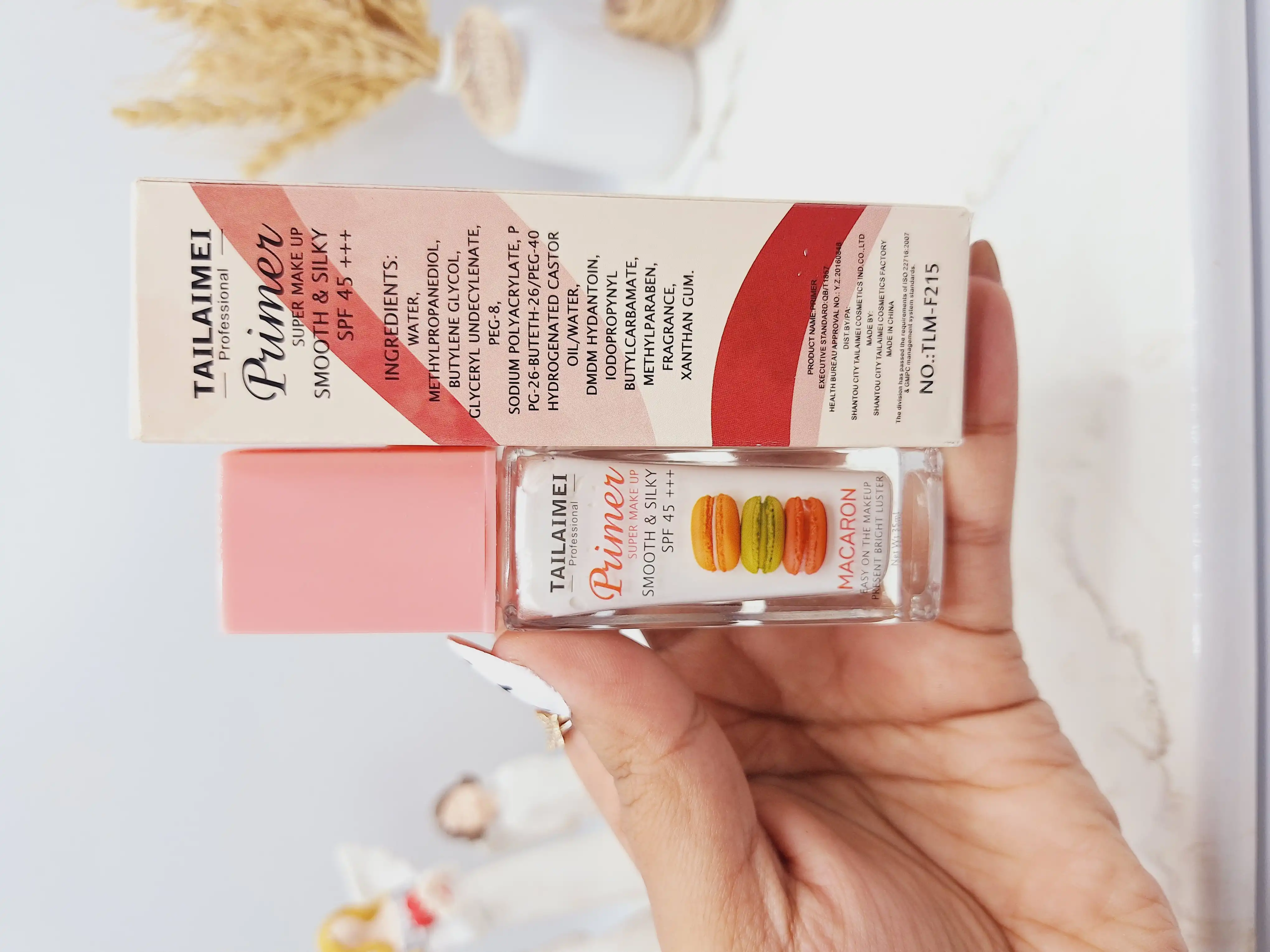 پرایمر و ضد آفتاب ماکارون تایلامی spf45 اورجینال کد NO.:TLM-F215