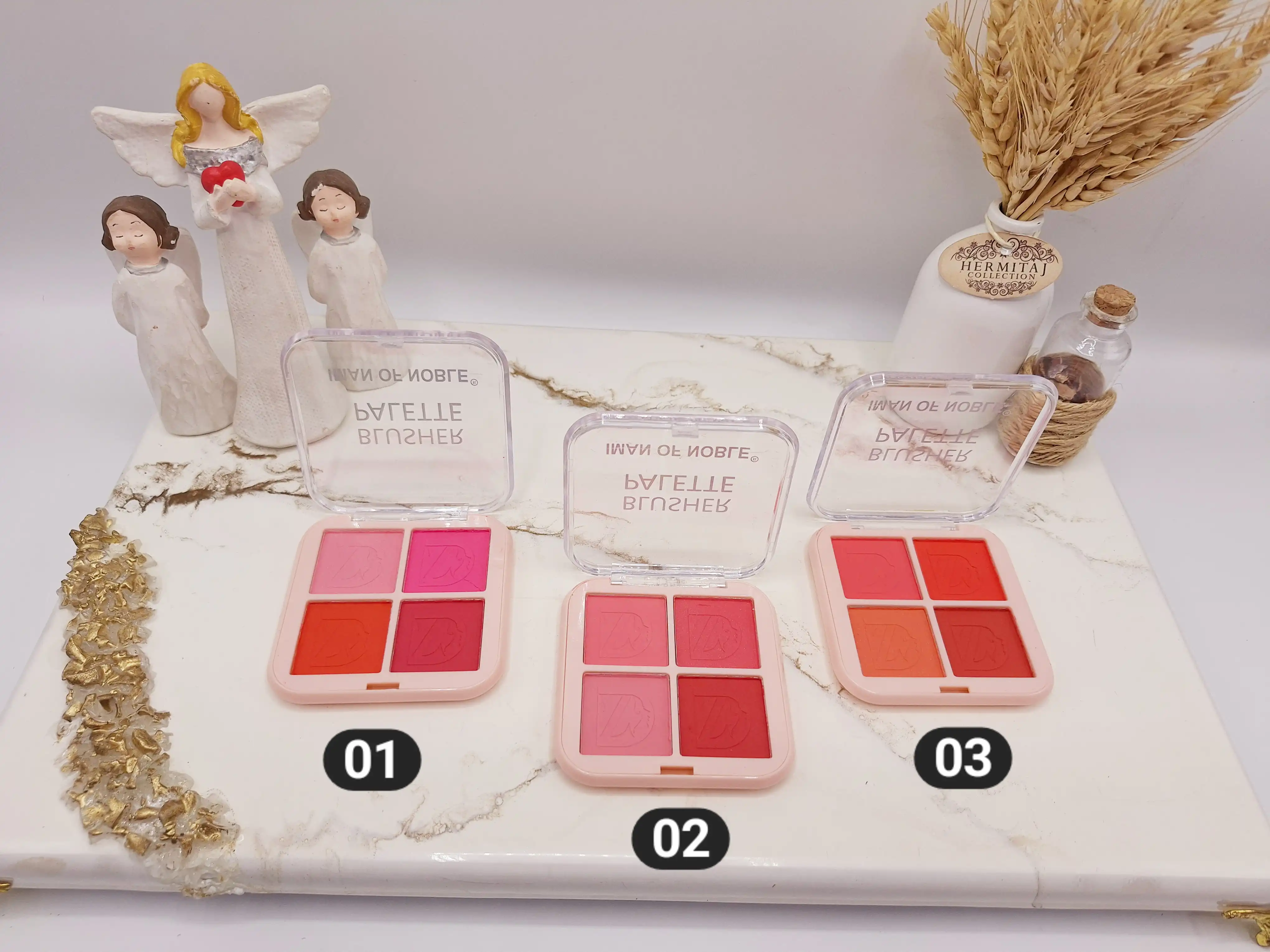 پالت رژ گونه چهار رنگ برند IMAN OF NOBLE کد 6653B