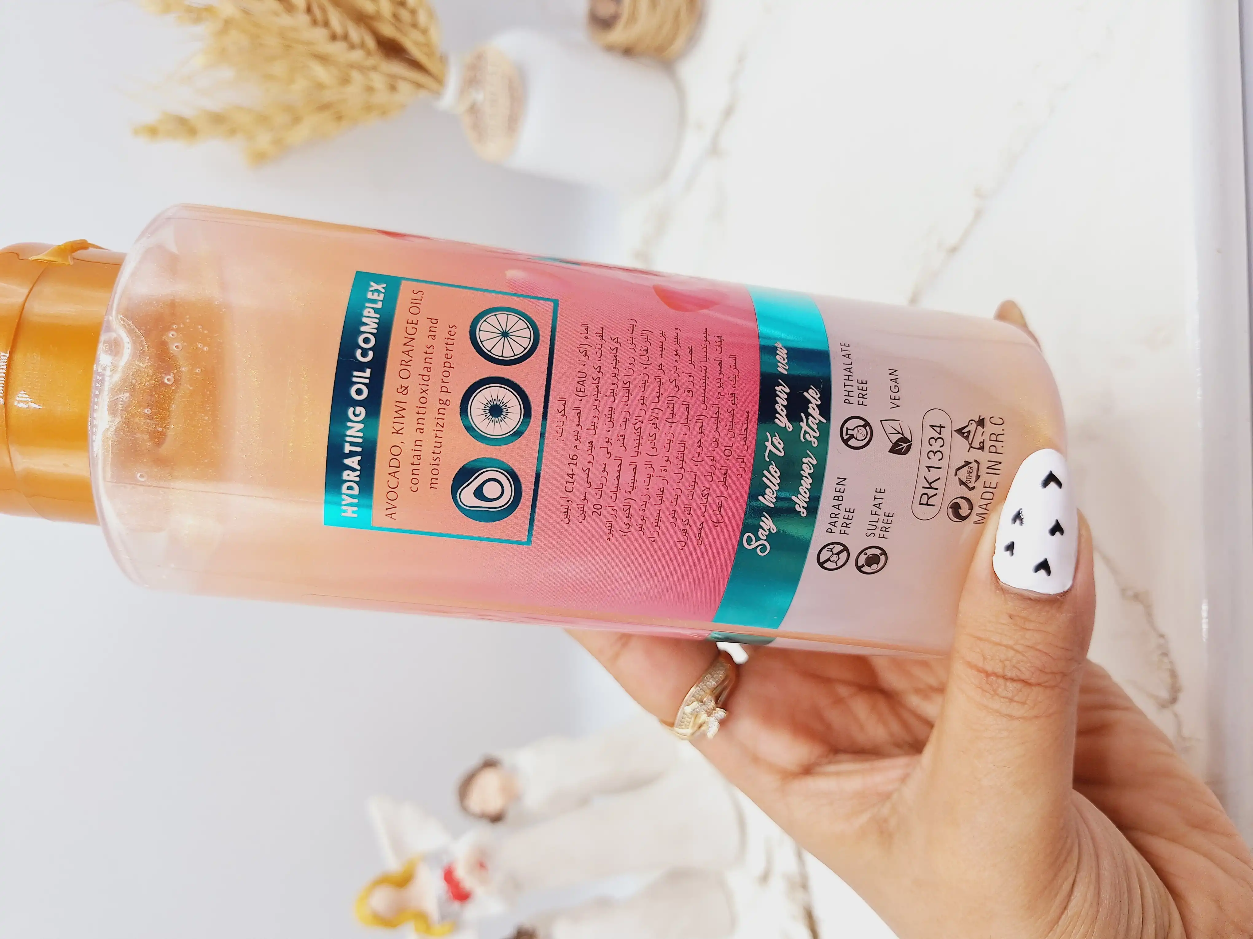 ژل حمام شاین دار با رایحه گل رز برند راکو RAKO کد RK1334