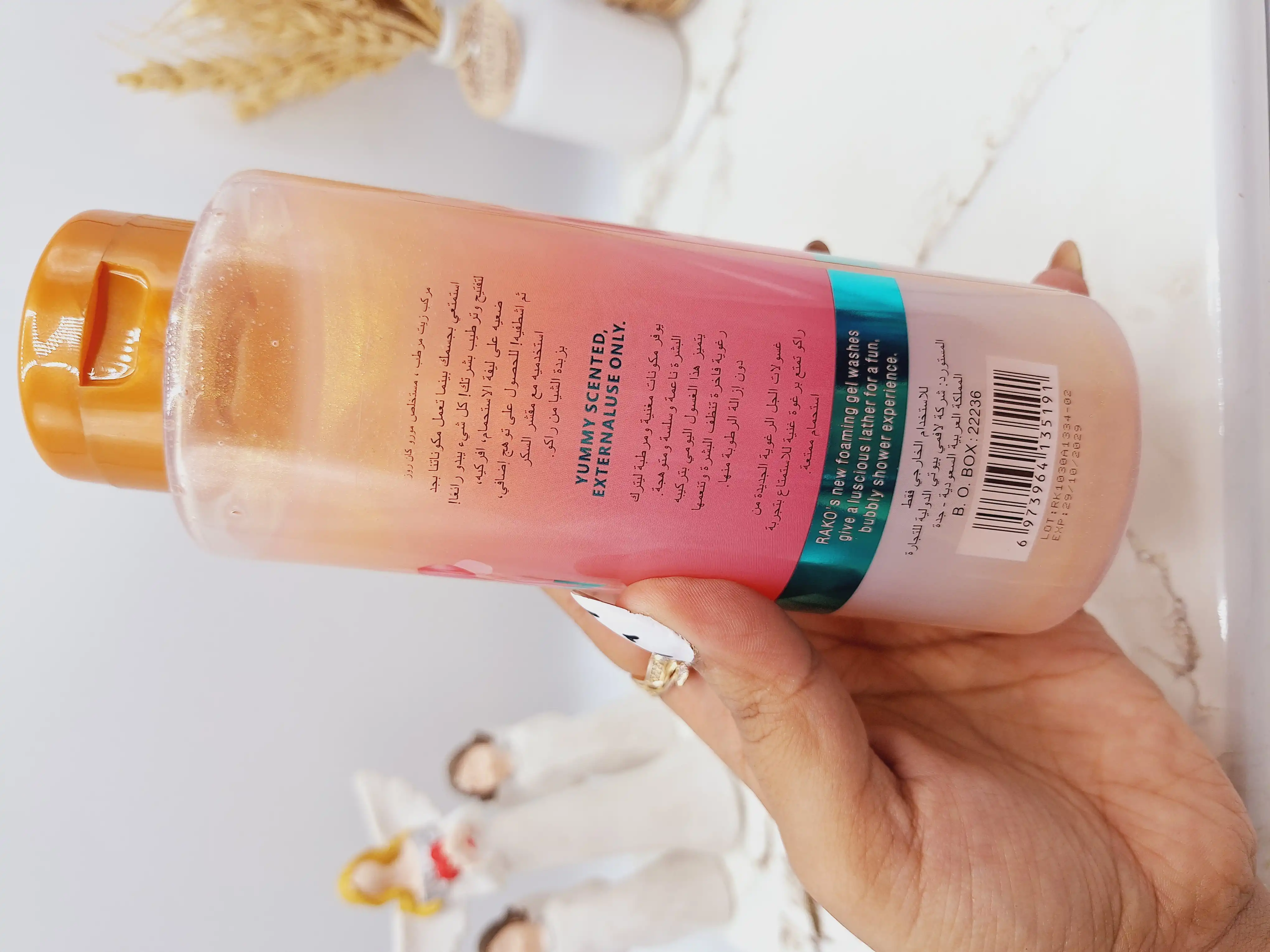 ژل حمام شاین دار با رایحه گل رز برند راکو RAKO کد RK1334