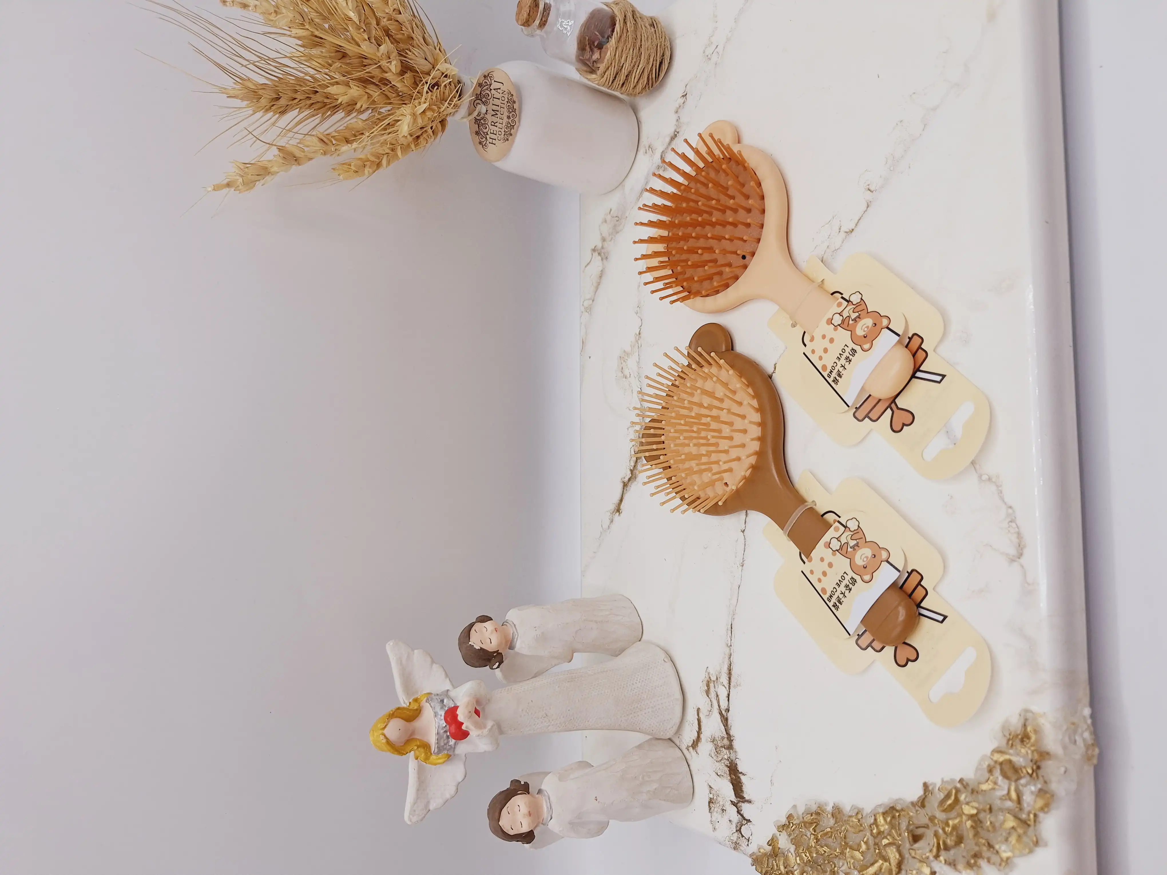 برس و شانه موخرسی آینه دار رنگ نود