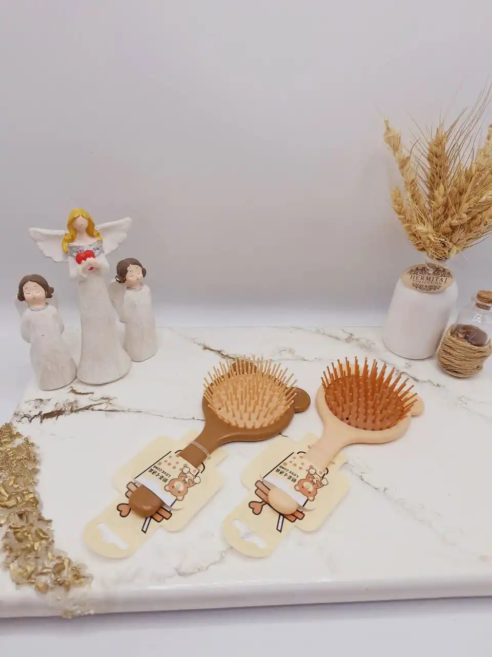 برس و شانه موخرسی آینه دار رنگ نود