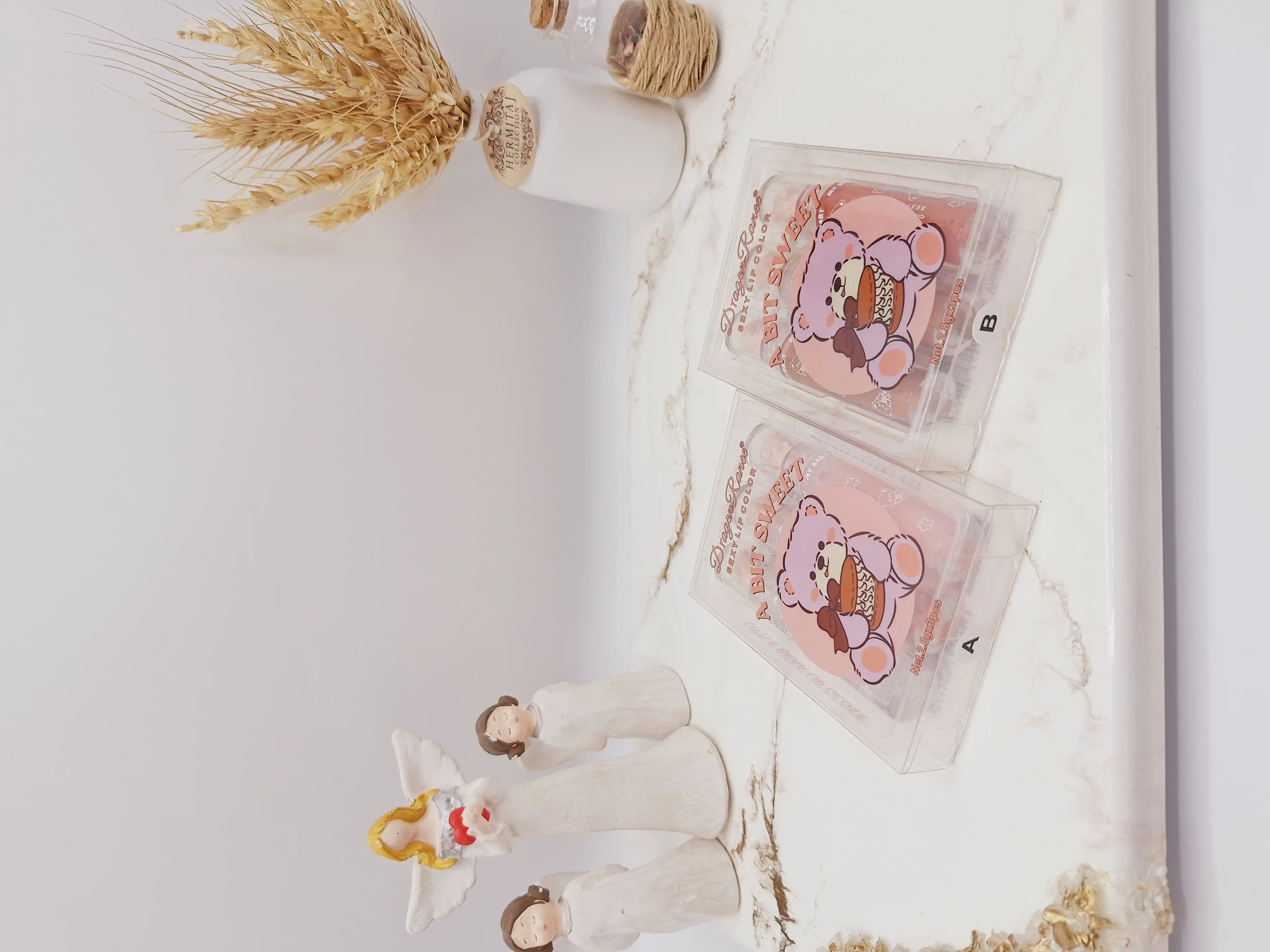 پک رژ لب و لیپ گلاس خرسی 3 تایی  برند دراگون رانی کد RD75