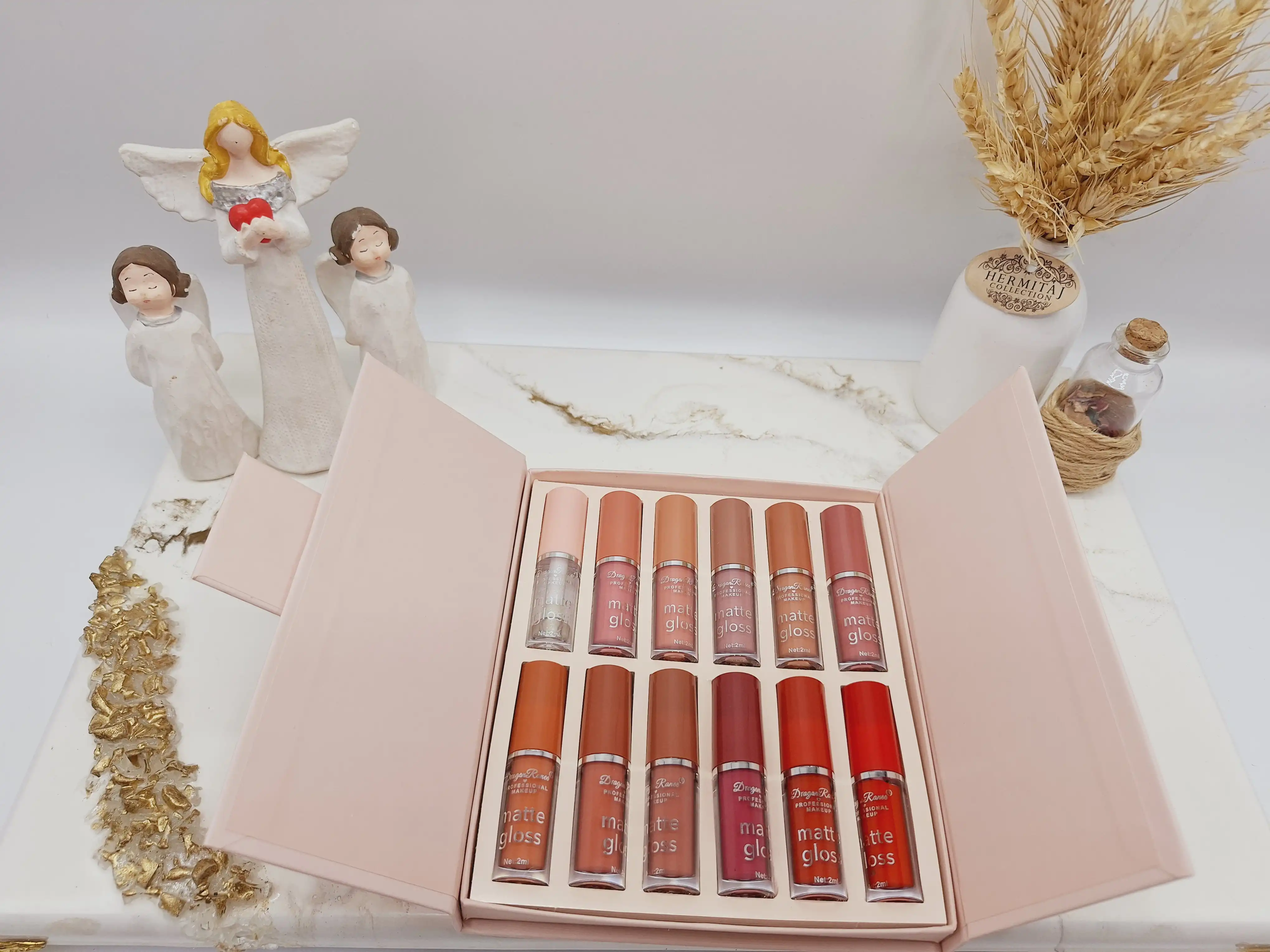 پک رژ لب مایعی 12 تایی درب دار برند دراگون رانی کیفیت عالی کد 6810