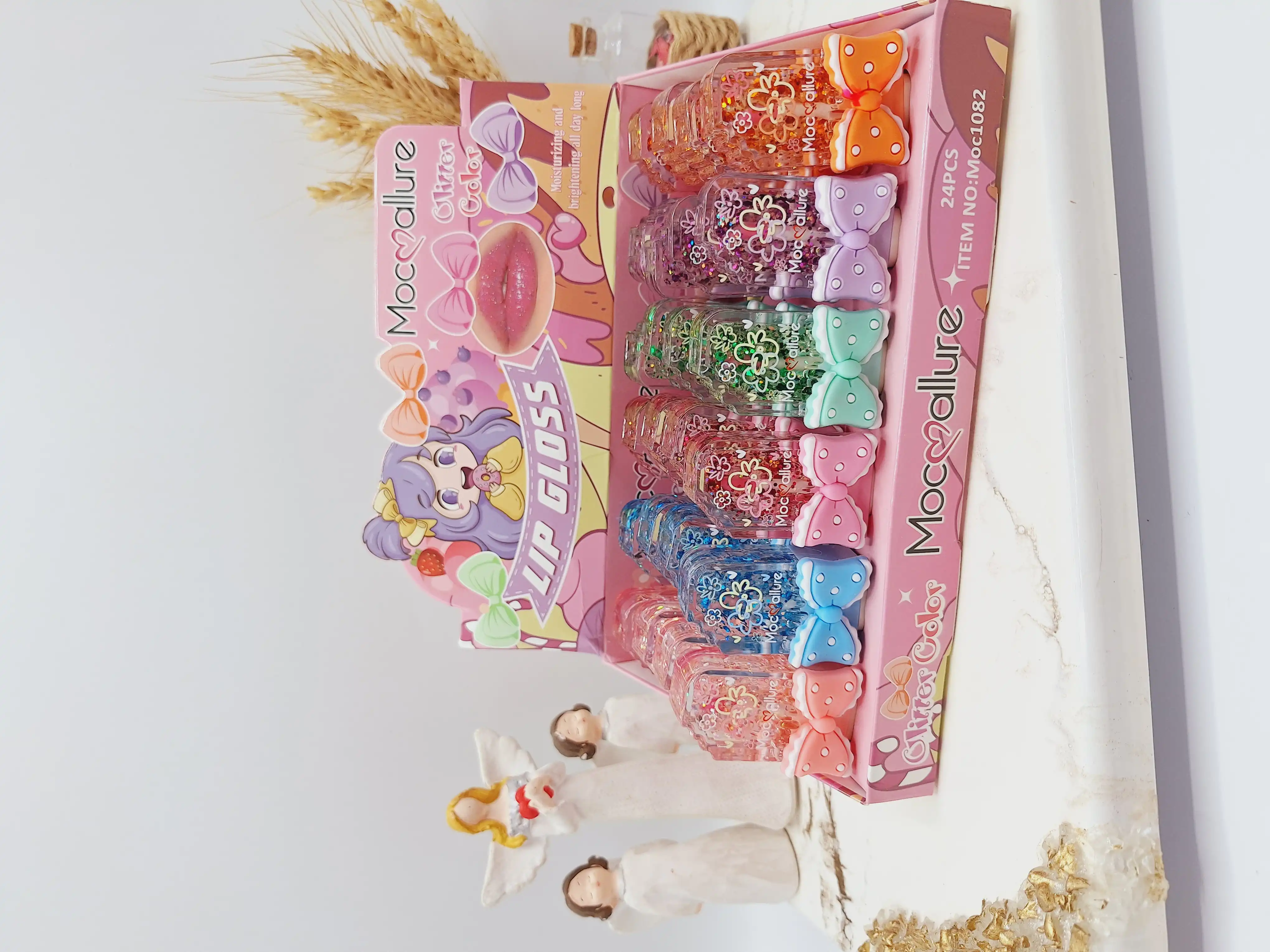 لیپ گلاس شاین دار طرح بستنی پاپیون برند موکالره کد 1082