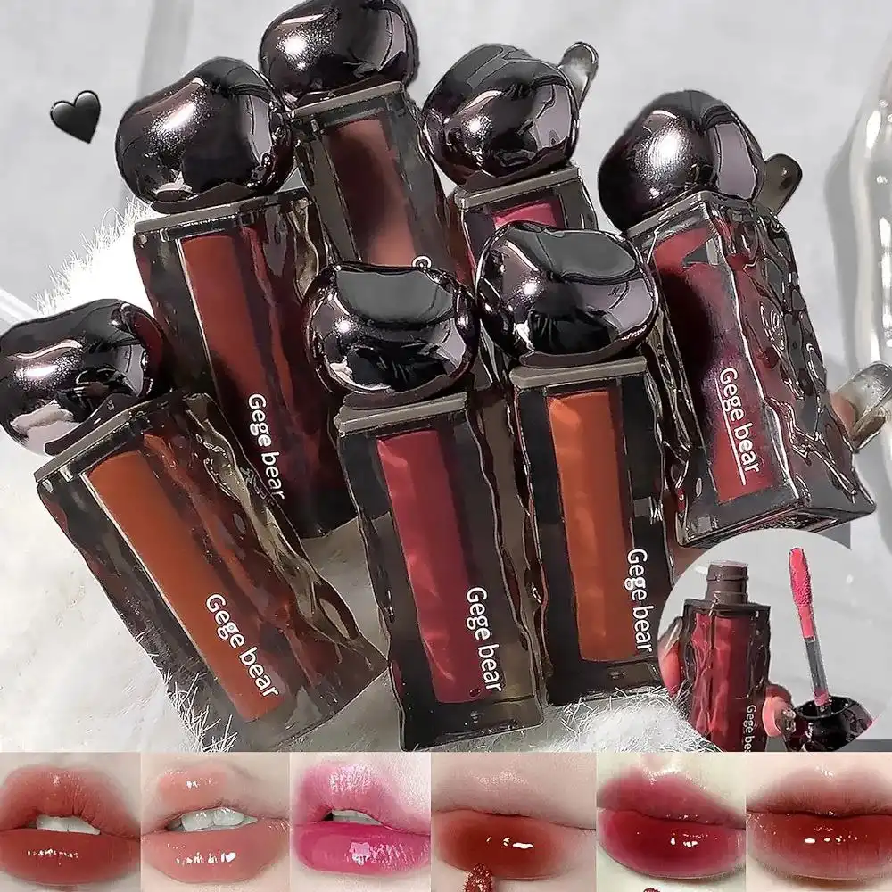 لیپ گلاس خیس پرطرفدار برند Gege beae کد 1663(کارتون طوسی)