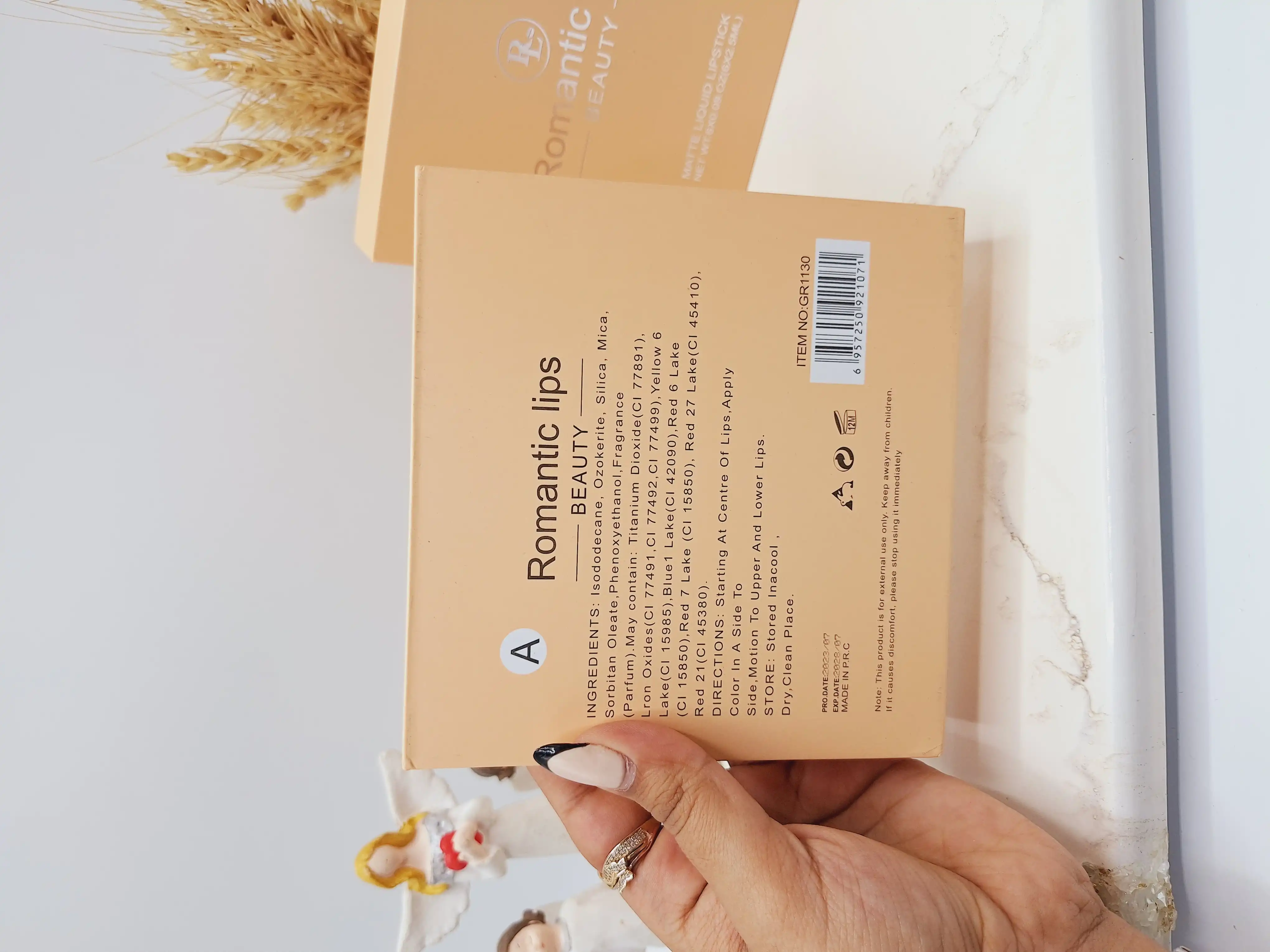 باکس رژ مایع اورجینال برند ROMANTIC LIP کد GR1130