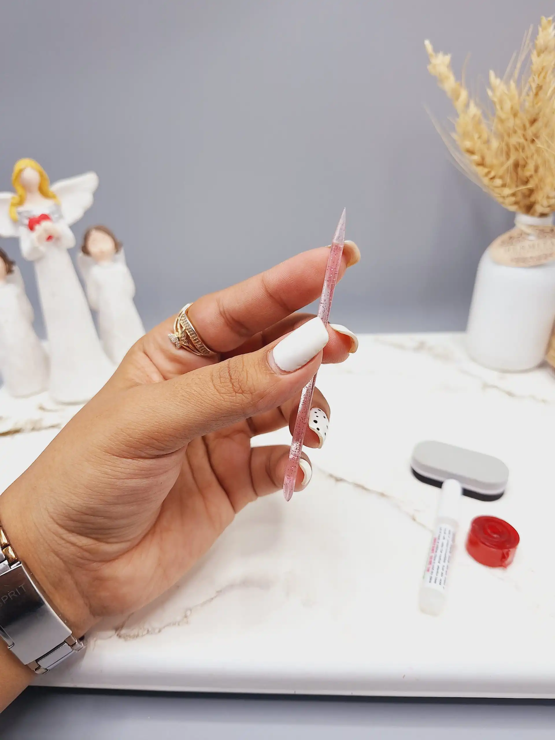 ناخن مصنوعی با مواد کاشت مدل هلویی آمبره (به همراه پک اختصاصی)