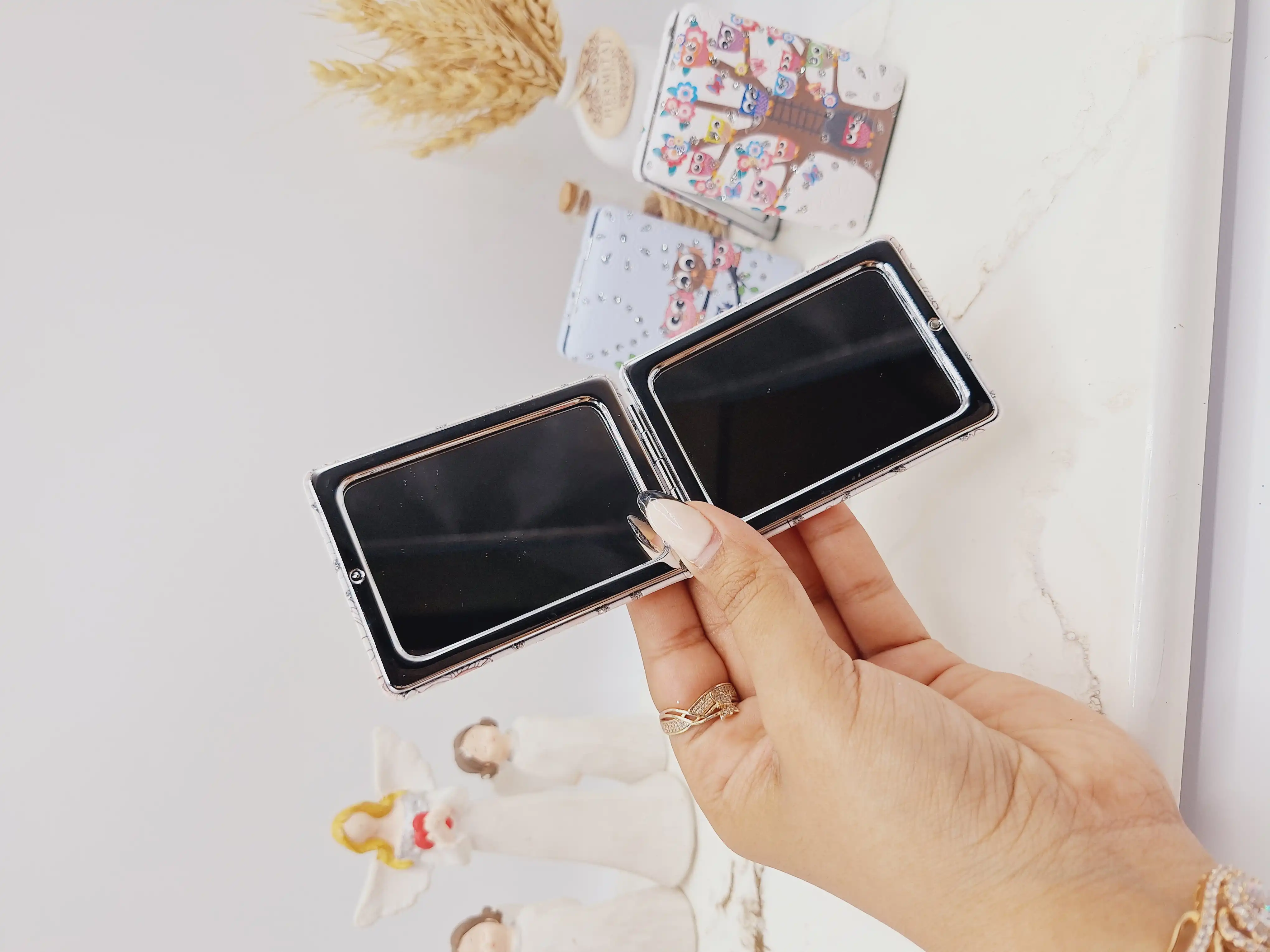 آینه دو طرفه جیبی طرح جغد