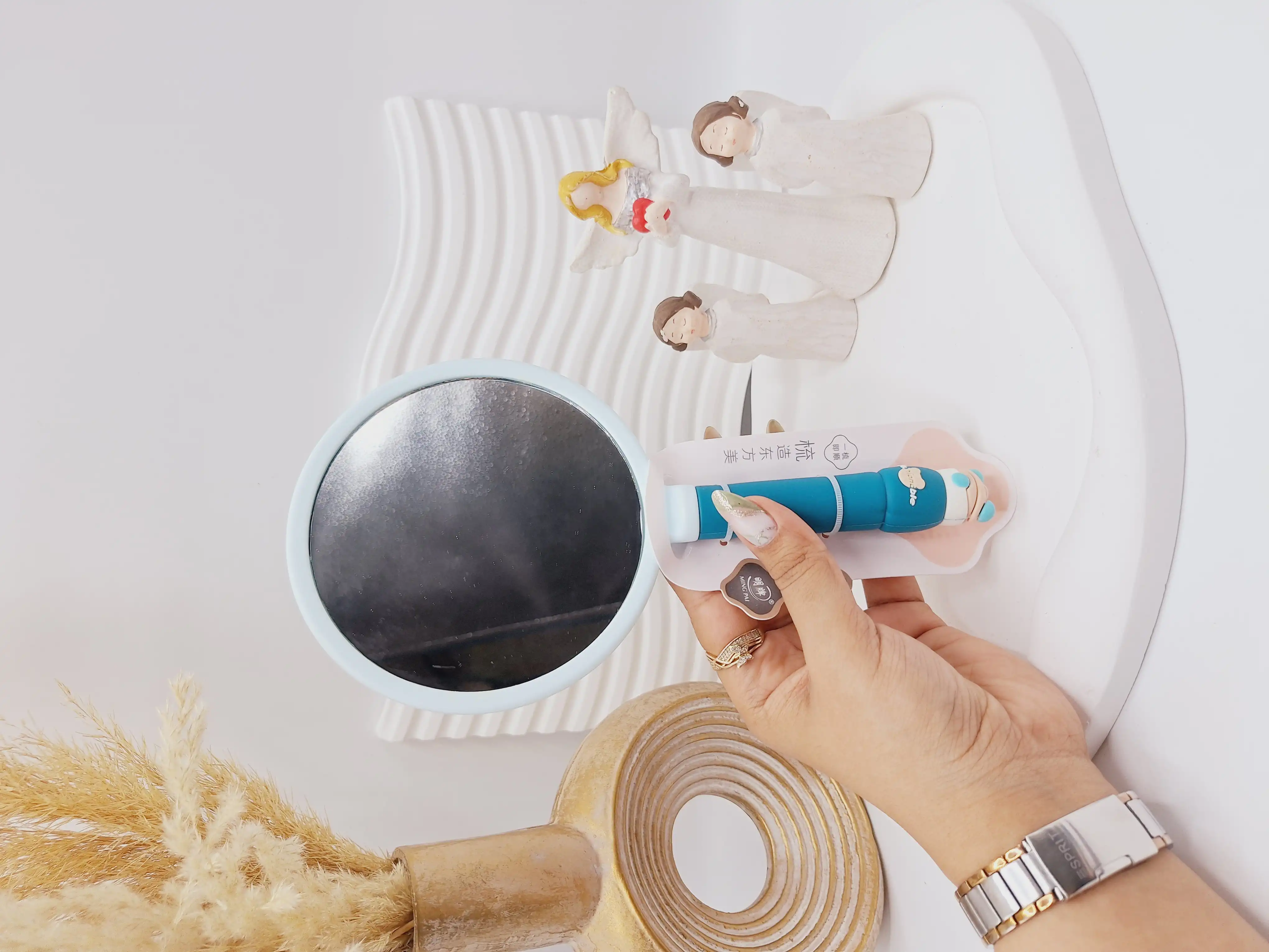 آینه دسته دار دو گوش طرح رندم