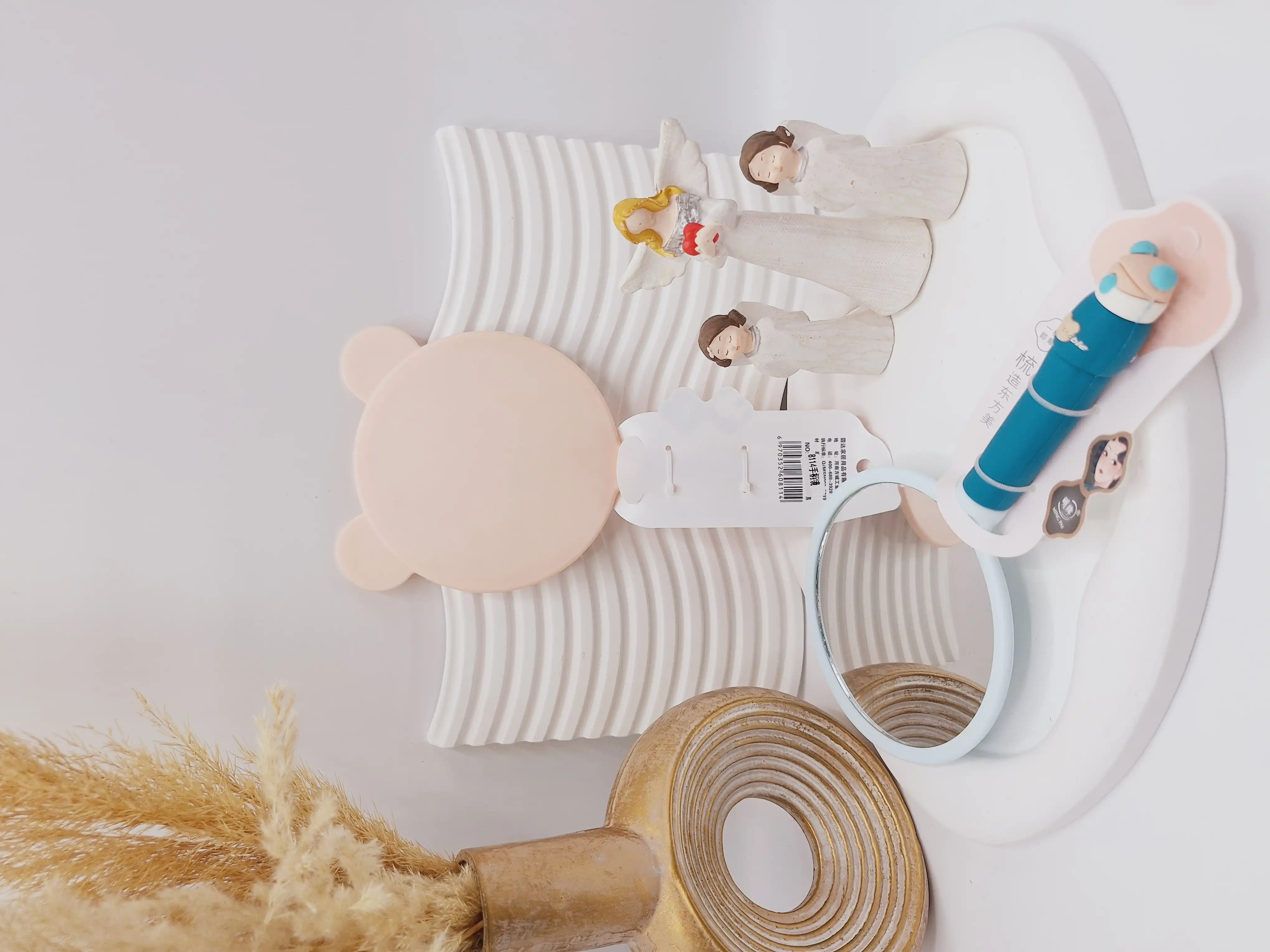 آینه دسته دار دو گوش طرح رندم