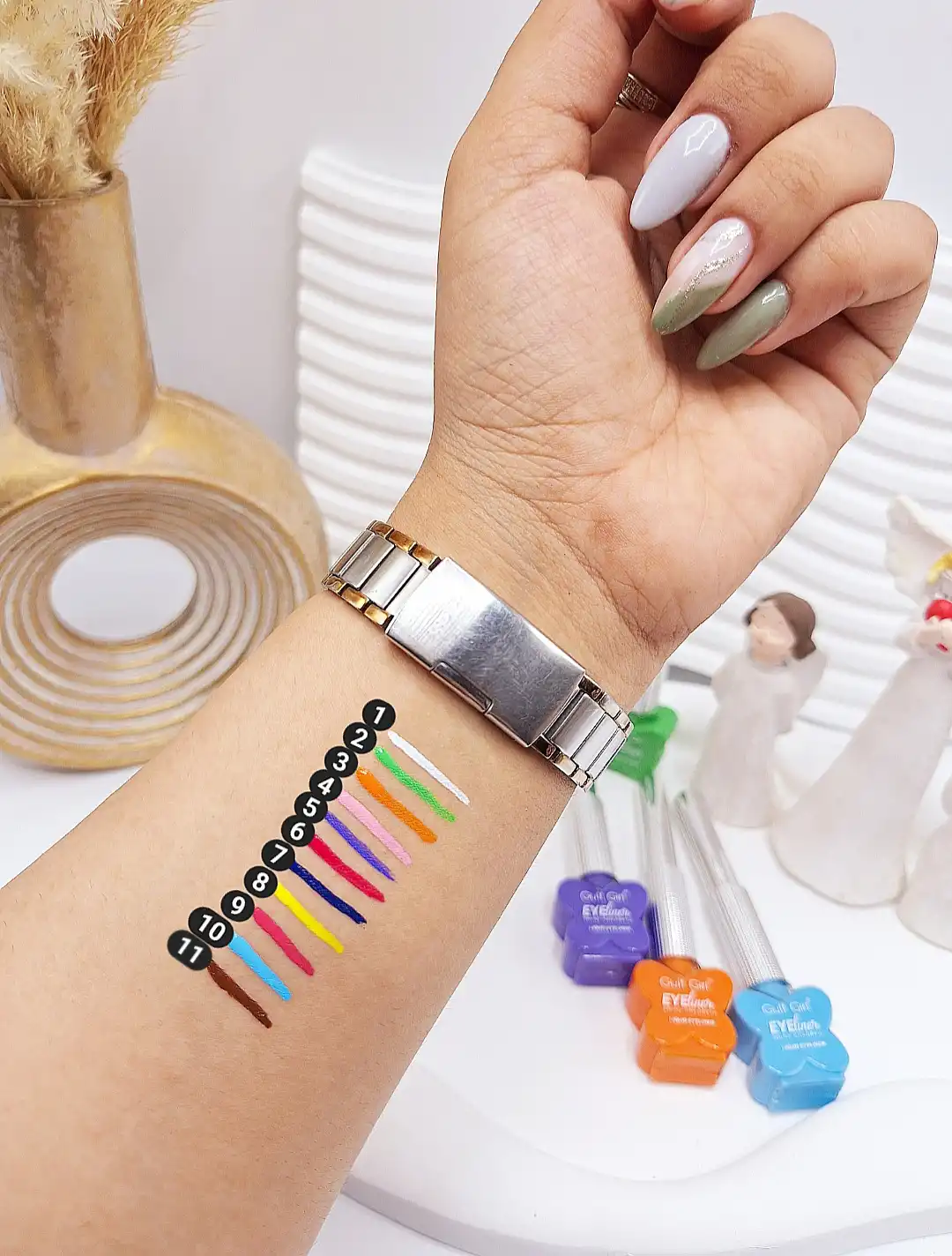 خط چشم رنگی پوکه قلبی برند Gulf Girl کد NO.