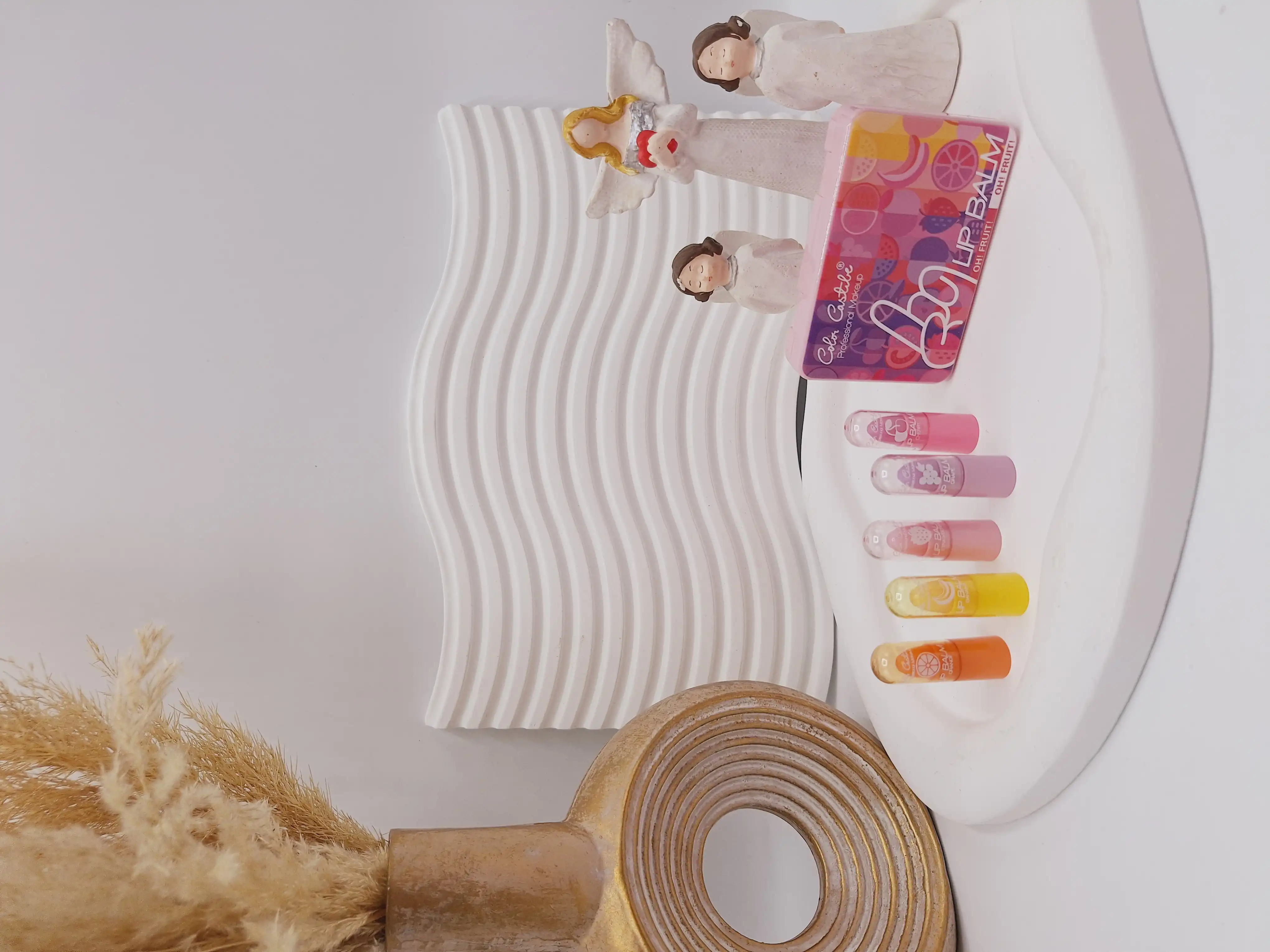 پک بالم لب 5 تایی رنگارنگ طرح میوه ای کد 8099-3