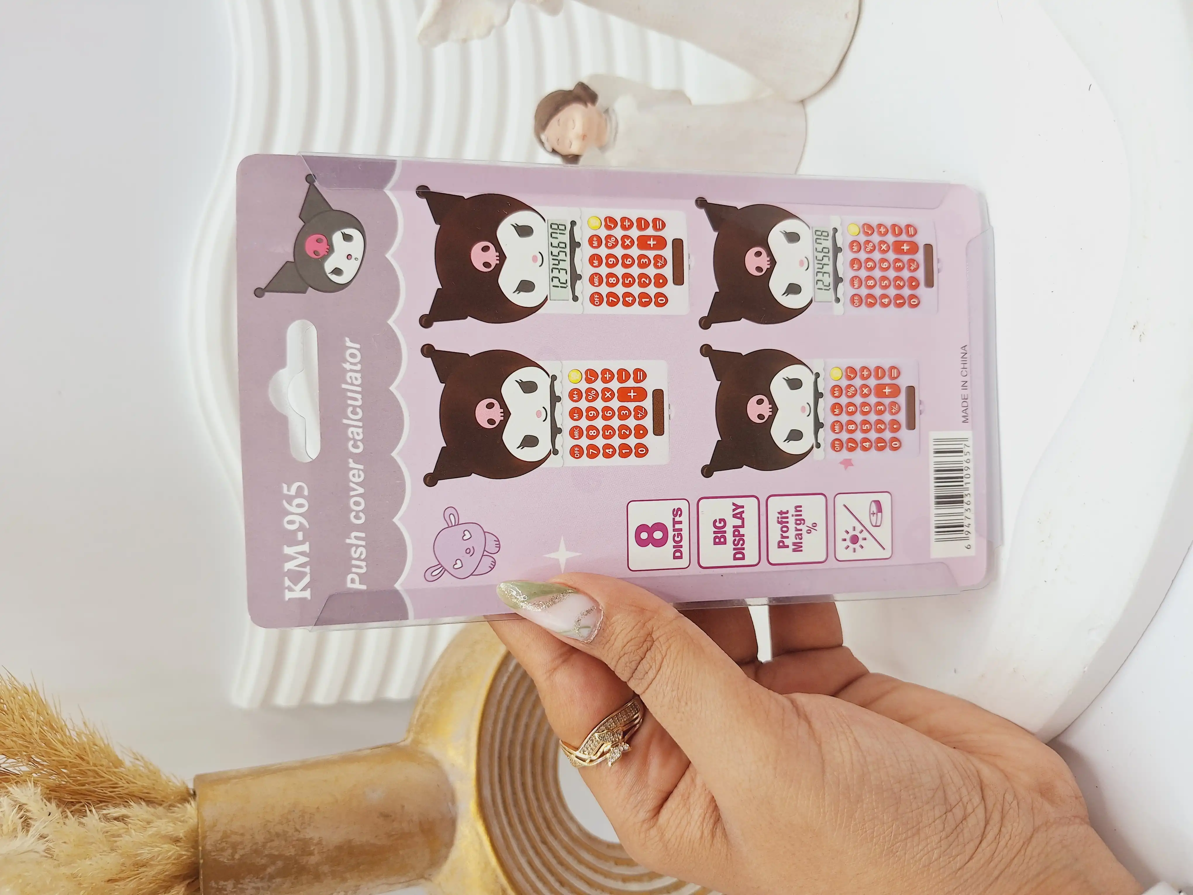 ماشین حساب کرومی مدل کشویی کد KM_965