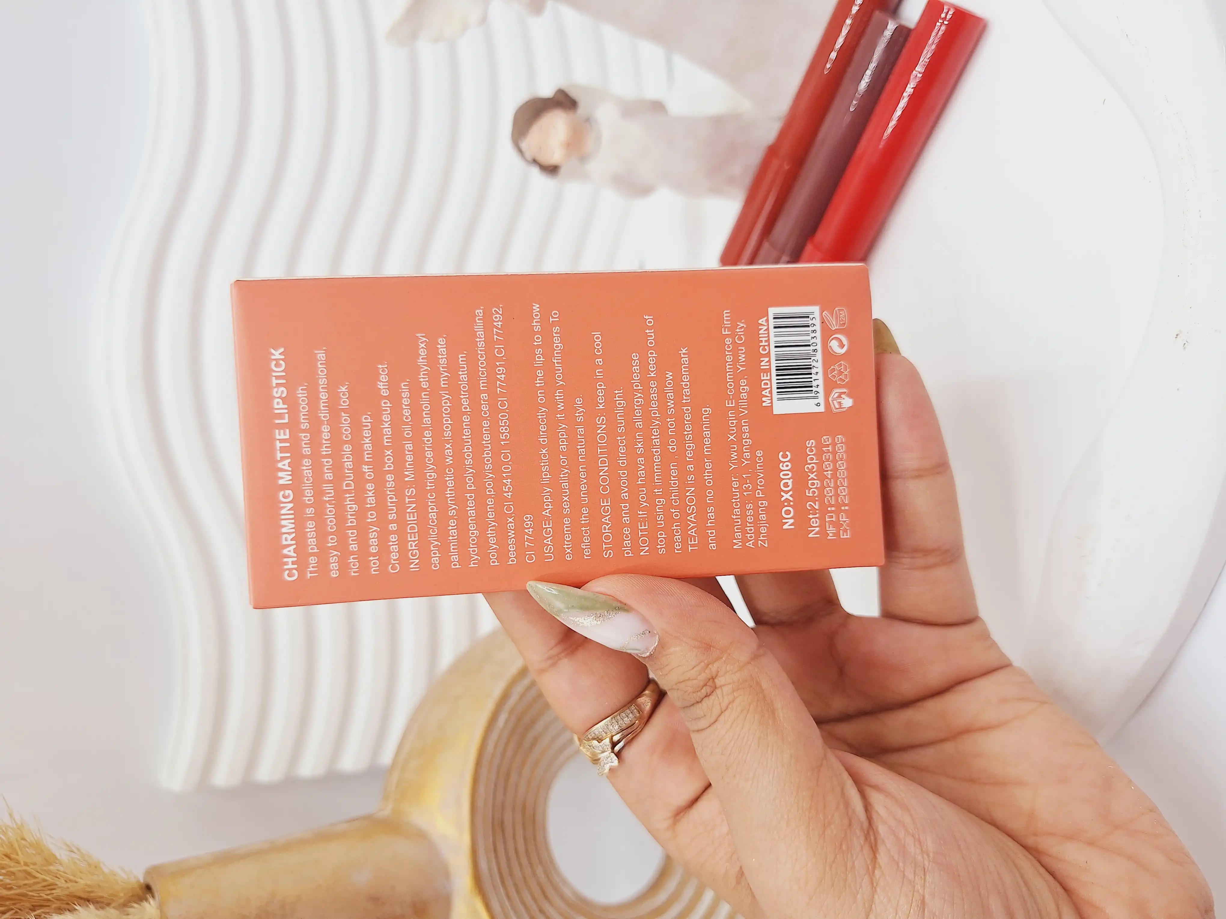 رژ لب 3تایی گیلاس برند ‏TEAYASON‏ کد XQ06C