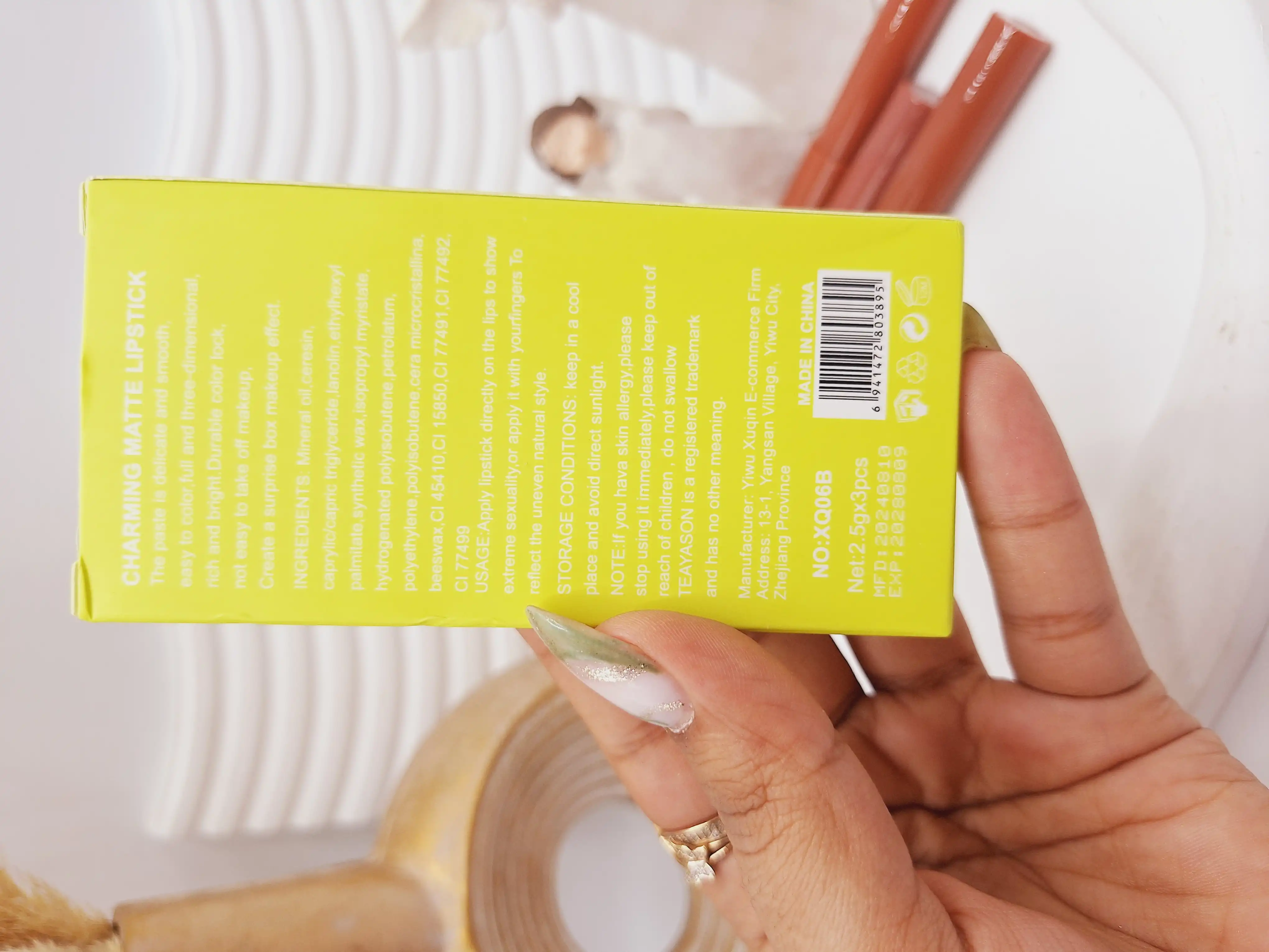 پک 3 تایی رژ لب طرح آووکادو TEAYASON‏ کد XQ06B