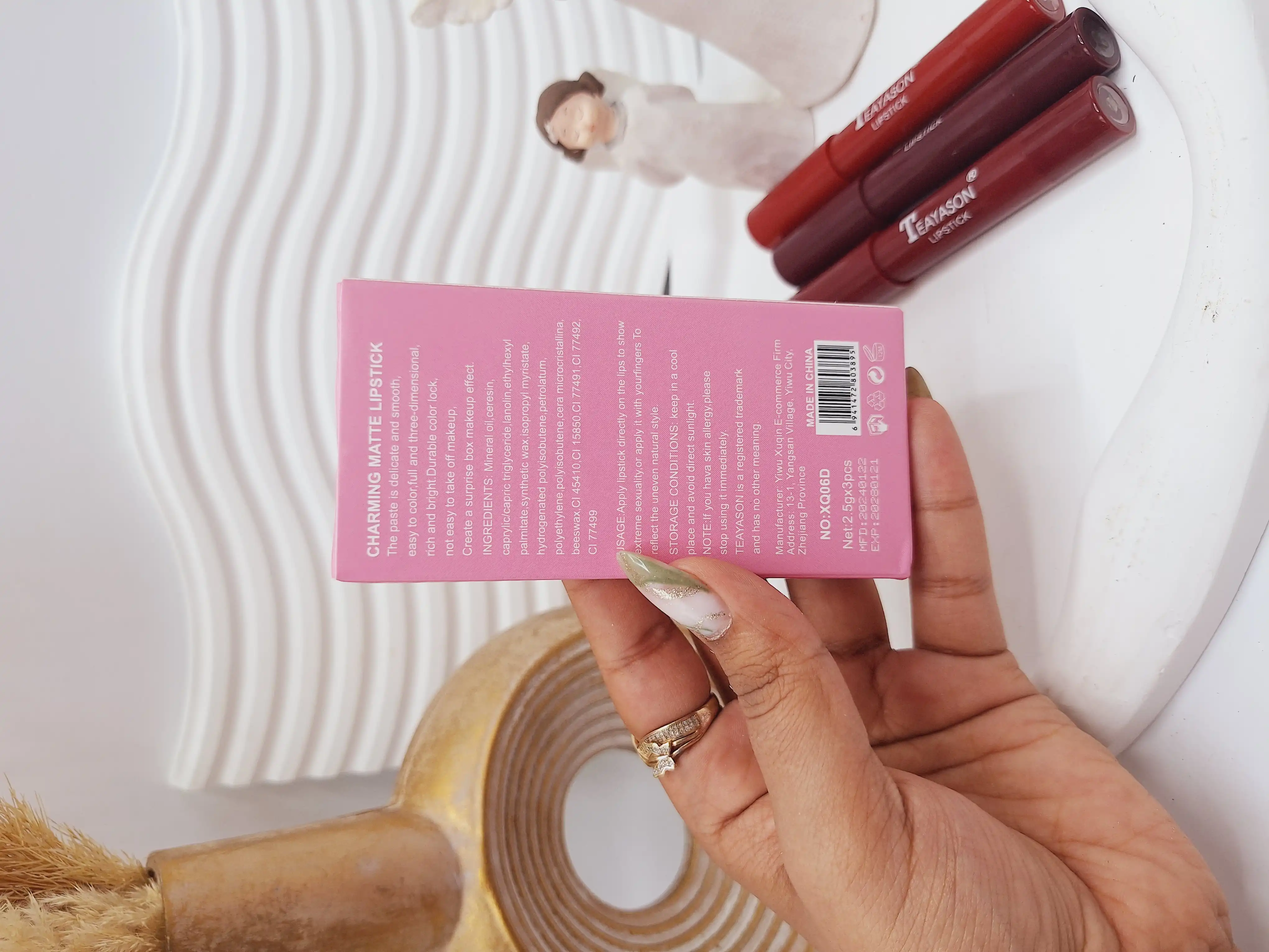 پک 3 تایی رژ لب طرح توت فرنگی TEAYASON‌‏ کد XQ06D