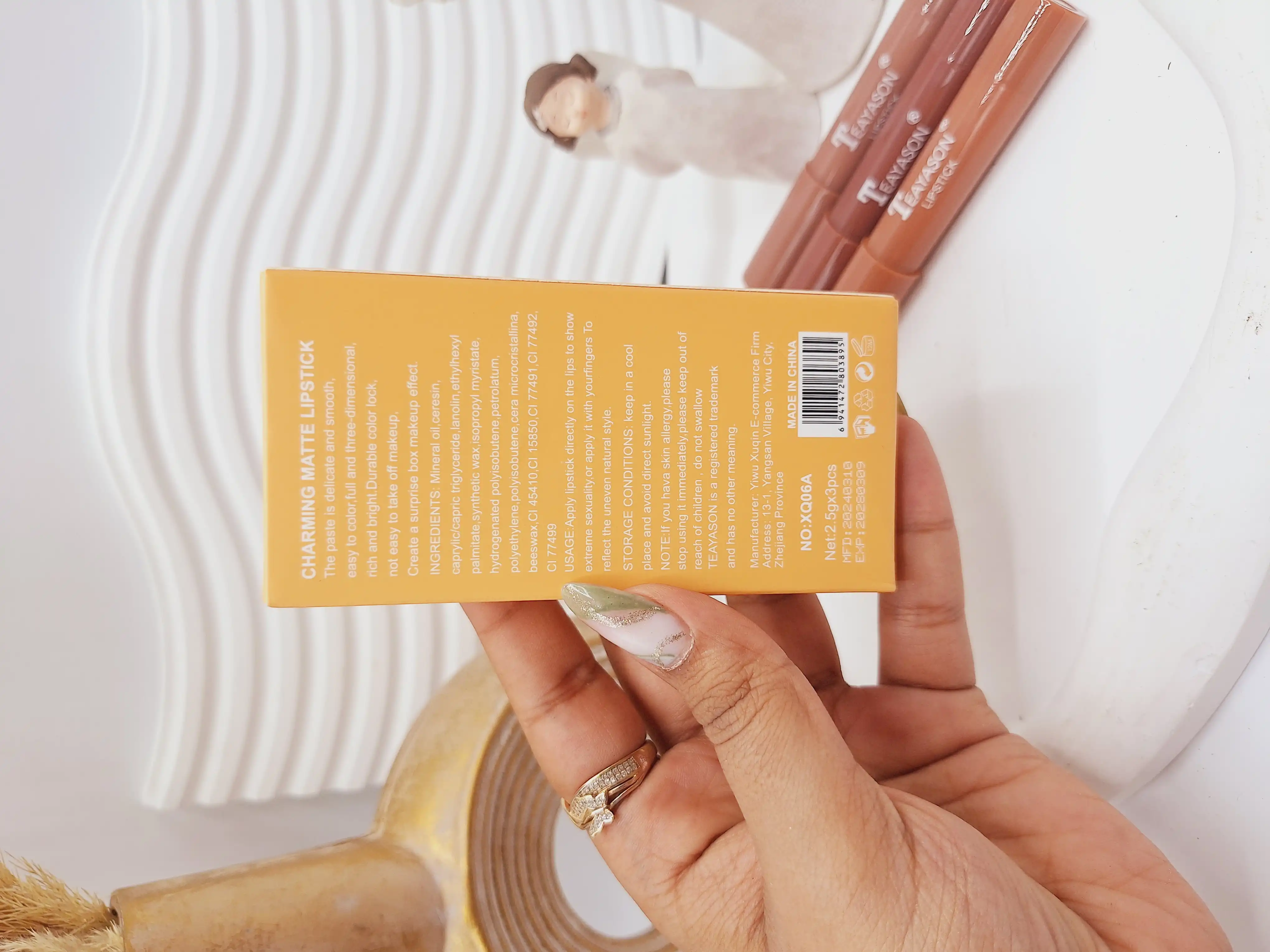 پک 3 تایی رژ لب طرح هلو TEAYASON‏ کد XQ06 A