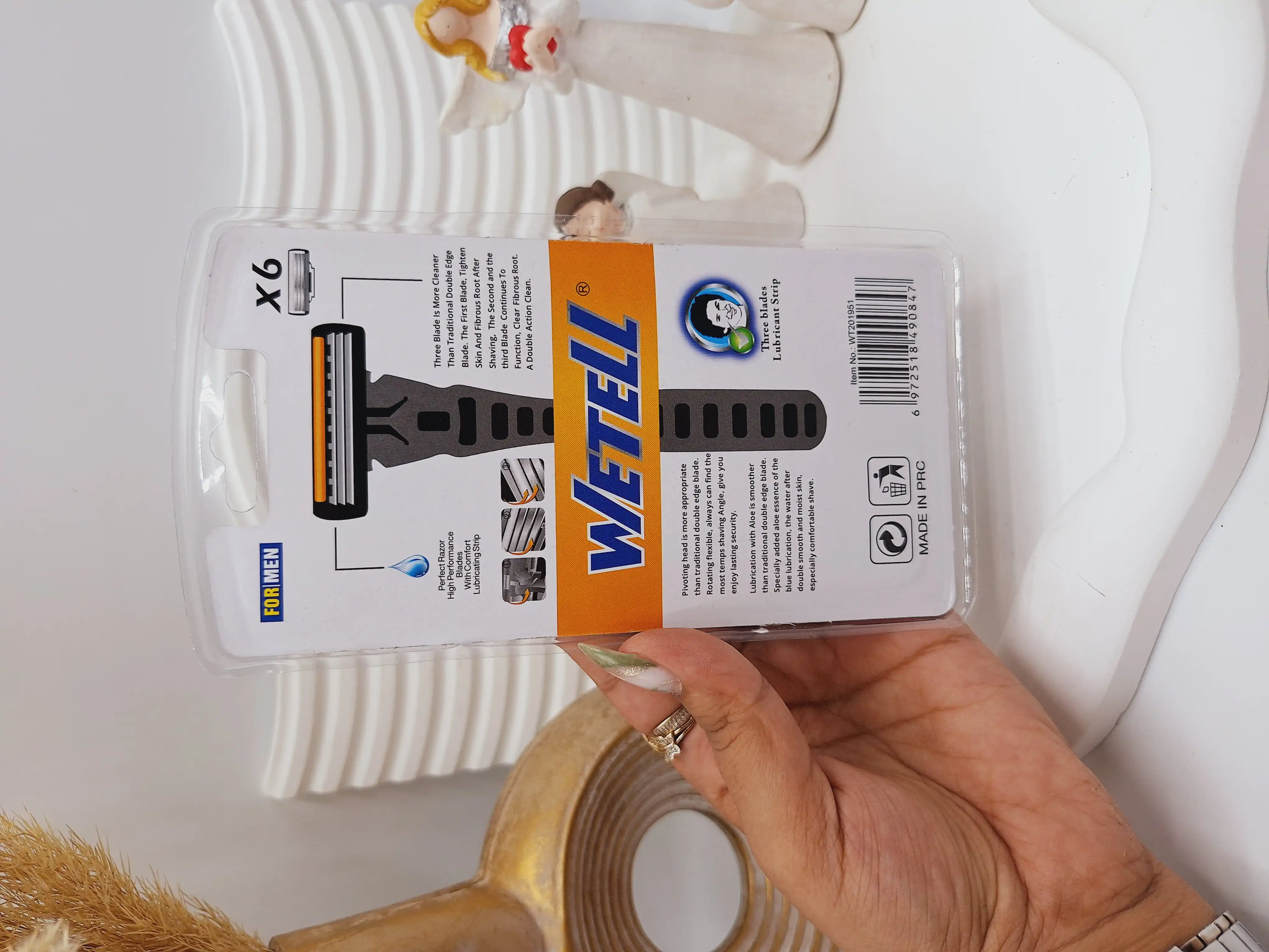 پک ژیلت تکی 3 لبه با 6 عدد سری تیغ برند ویتل کد WT201951