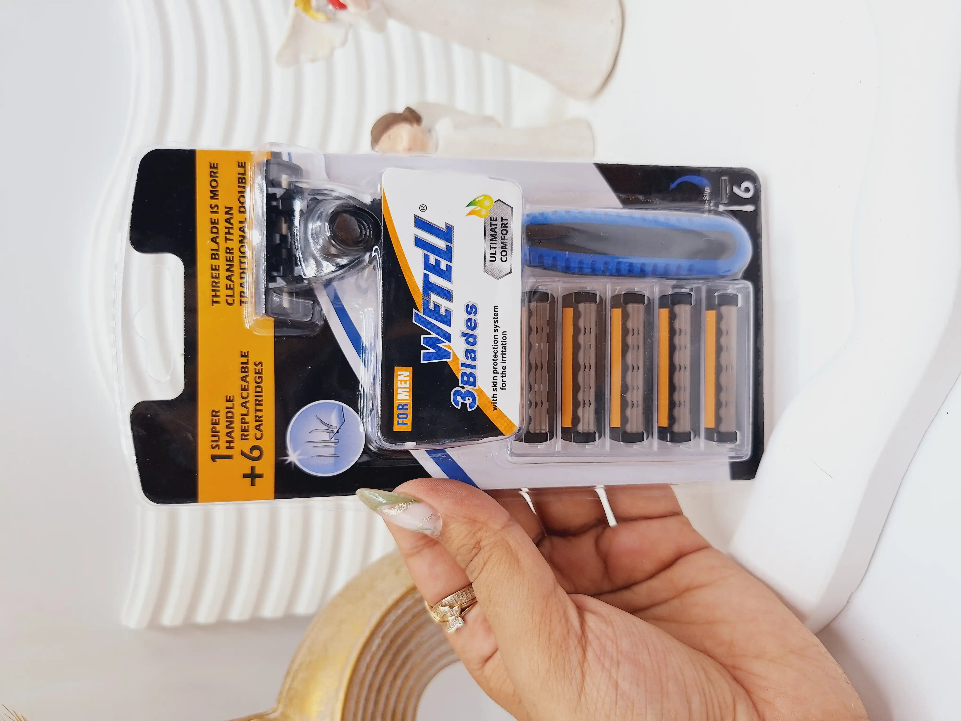 پک ژیلت تکی 3 لبه با 6 عدد سری تیغ برند ویتل کد WT201951