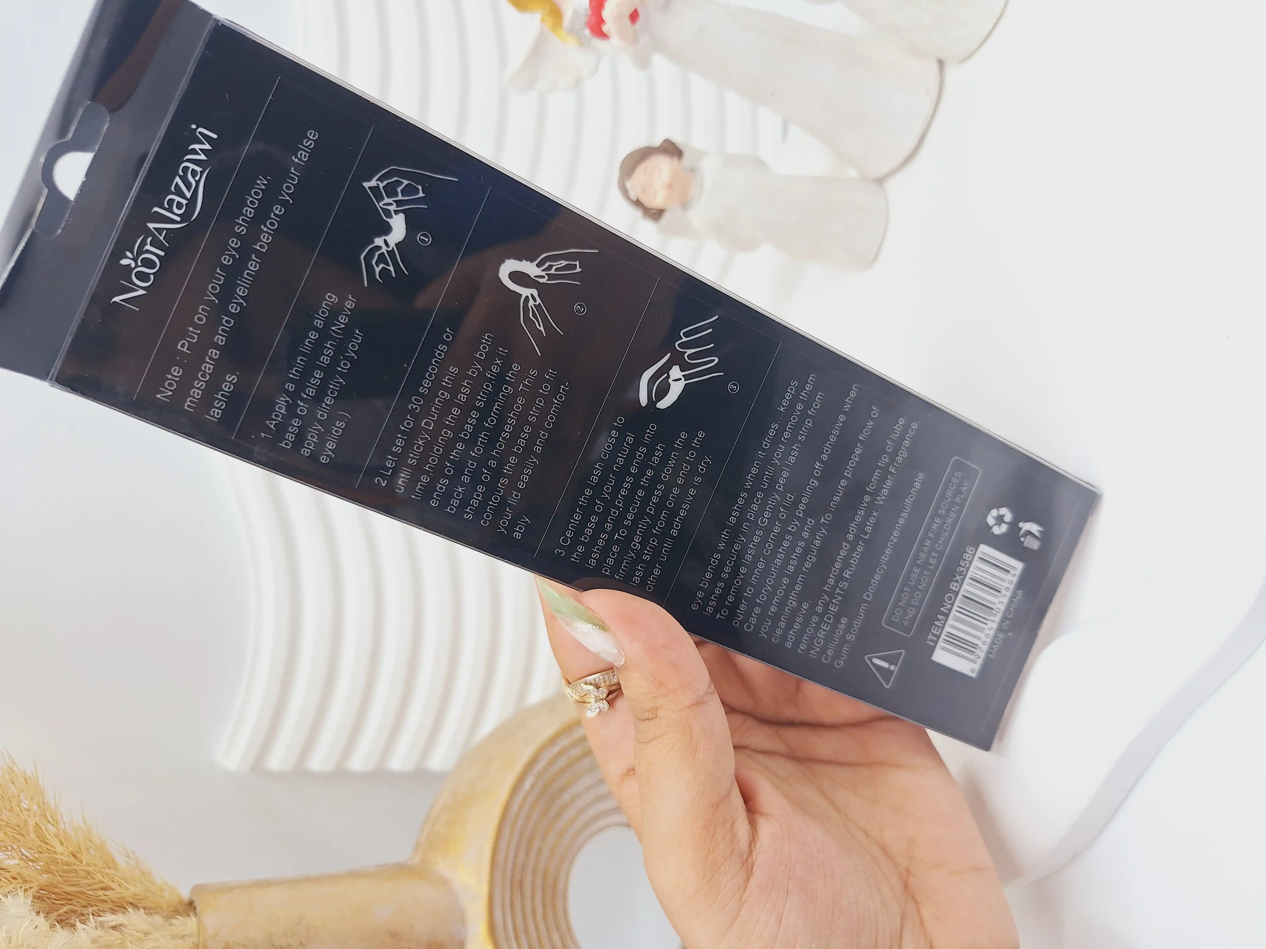 چسب مژه تکی برند Noor Alazawi حجم 1.5 گرم کد BX-3586 (کارتن مستطیل)