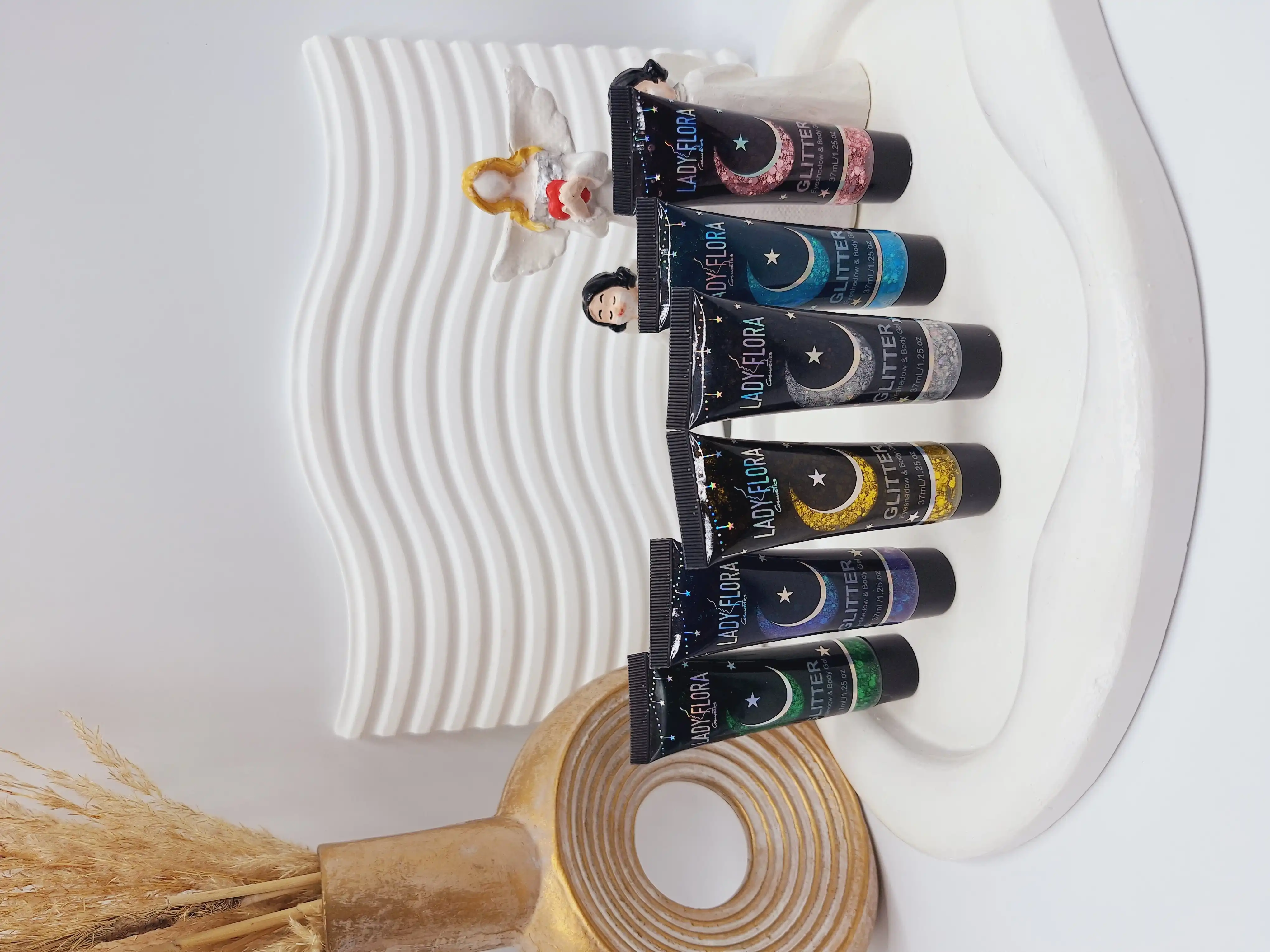 گلیتر مایع تیوپی طرح ماه و ستاره برند GLITTER کد 002