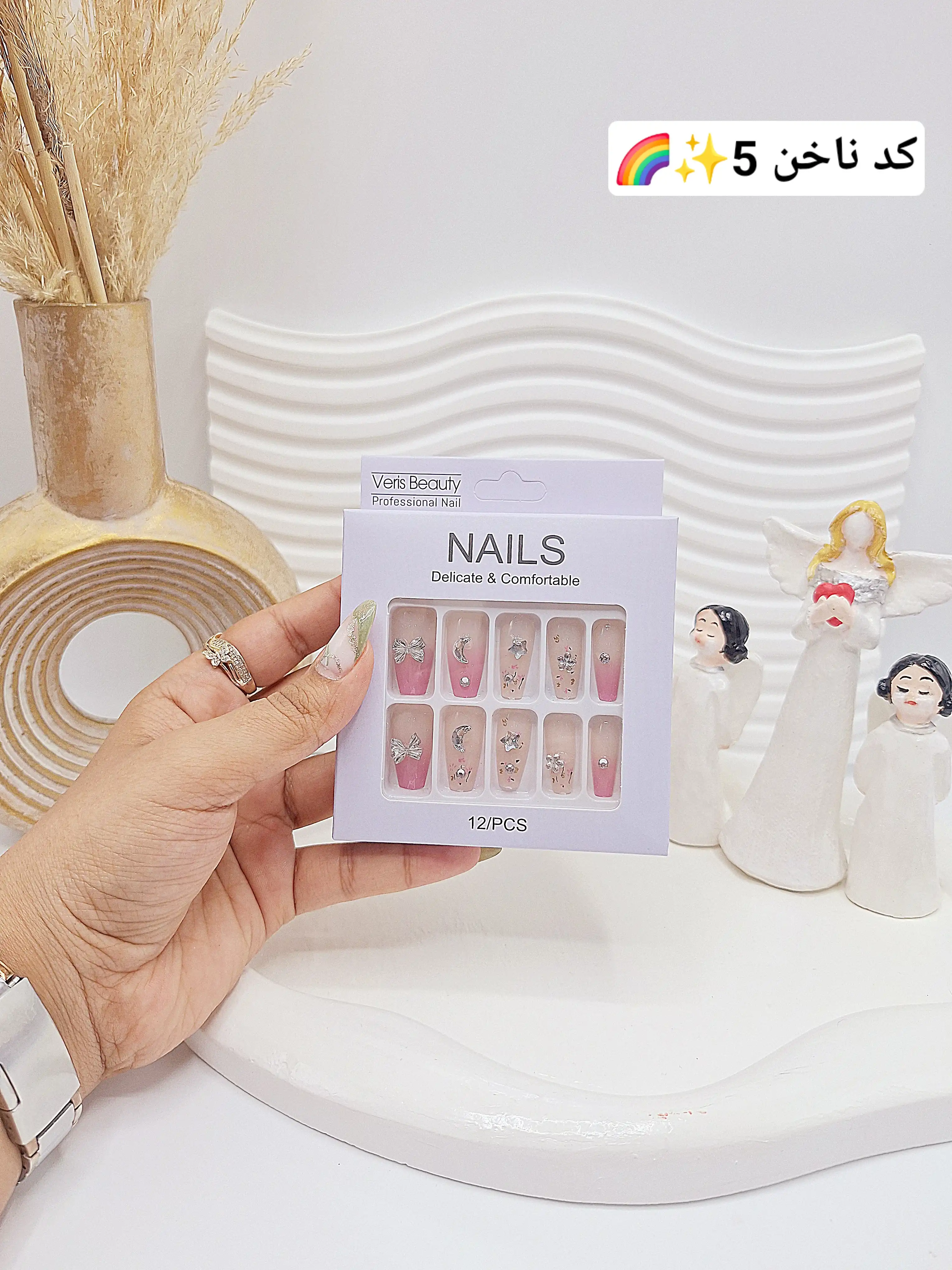 پک اختصاصی کامل ناخن مصنوعی طرح های خاص NAILS با چسپ ناخن دو طرفه (کیفیت تضمینی)