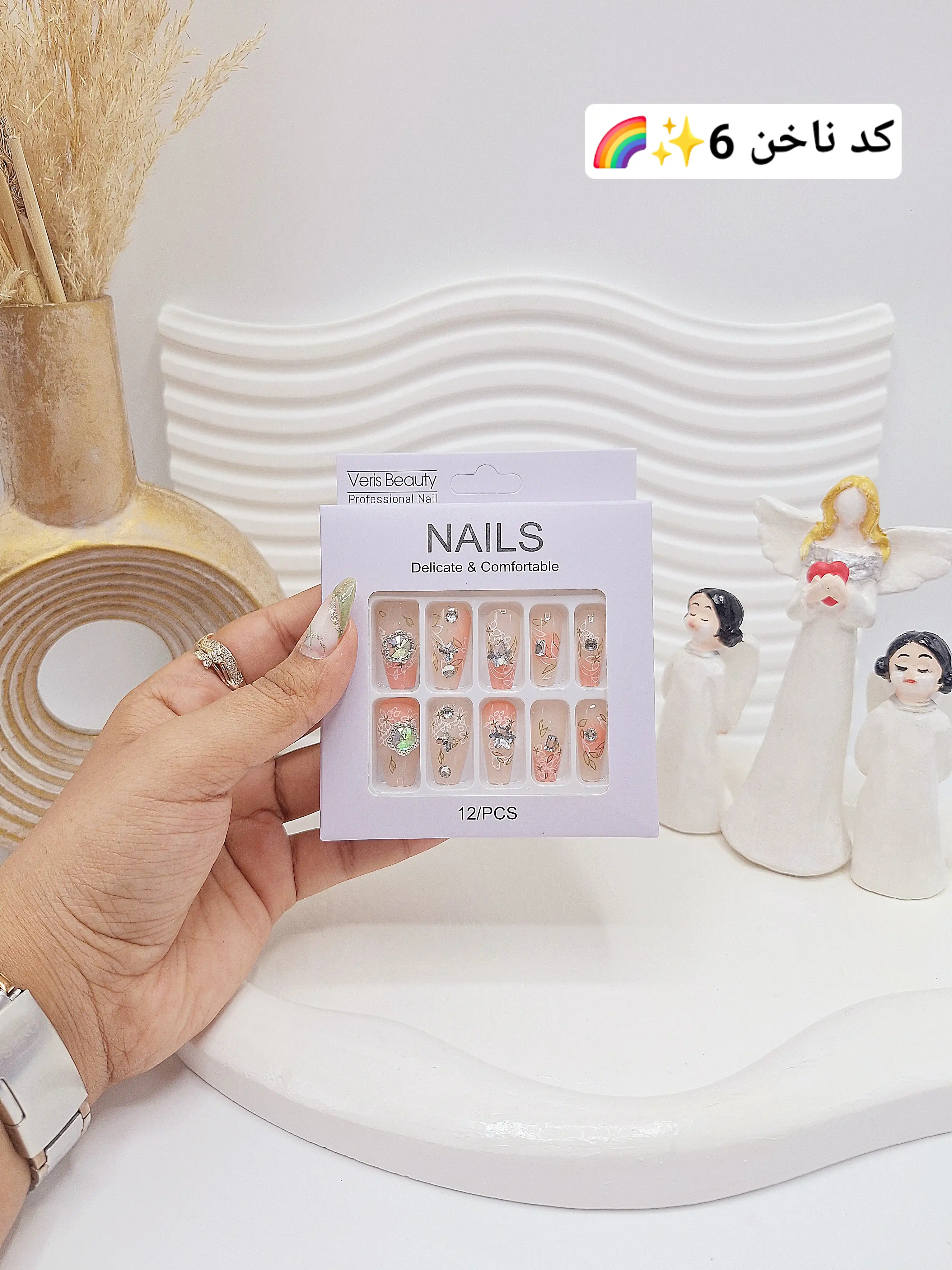 پک اختصاصی کامل ناخن مصنوعی طرح های خاص NAILS با چسپ ناخن دو طرفه (کیفیت تضمینی)