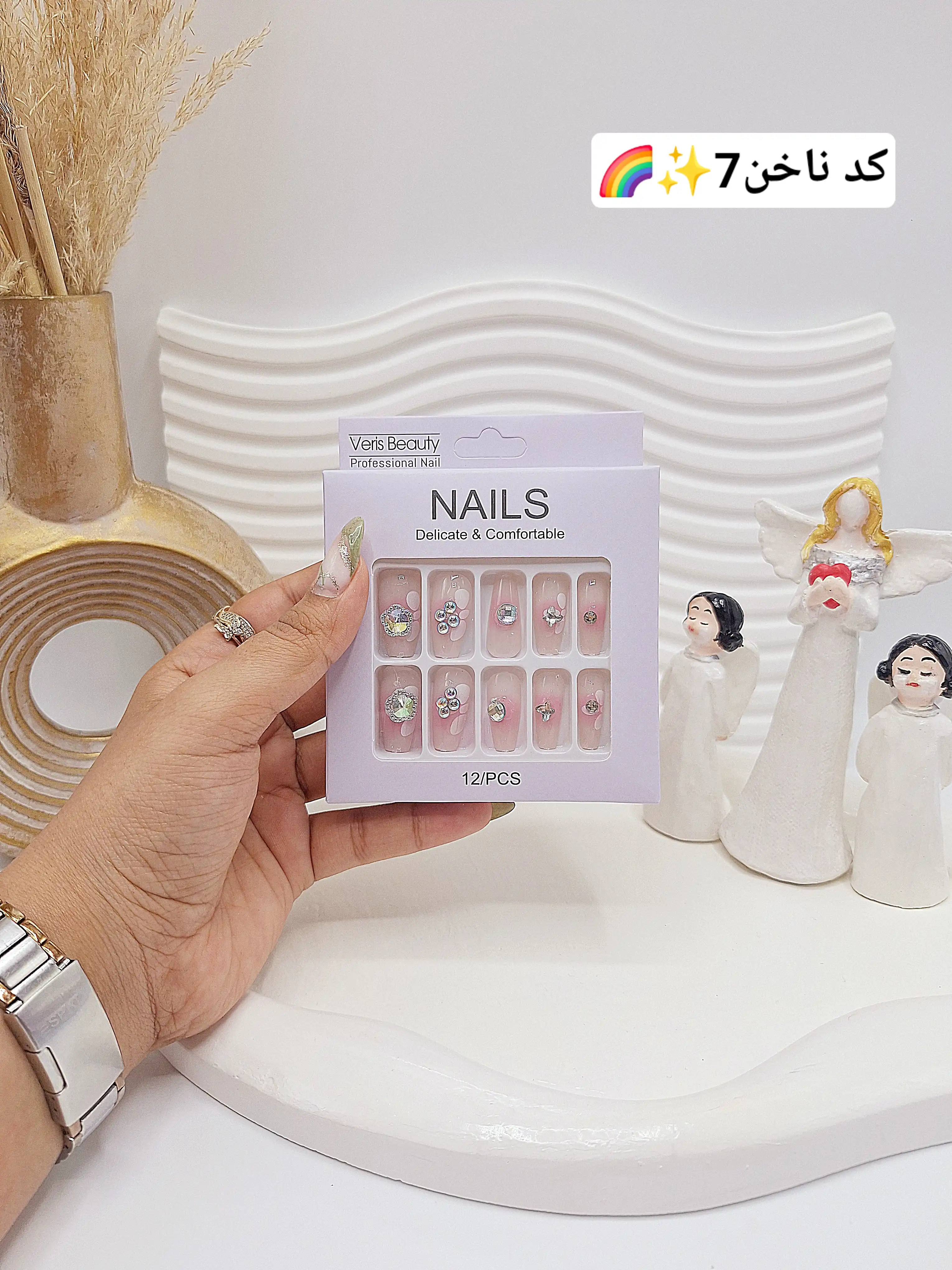 پک اختصاصی کامل ناخن مصنوعی طرح های خاص NAILS با چسپ ناخن دو طرفه (کیفیت تضمینی)