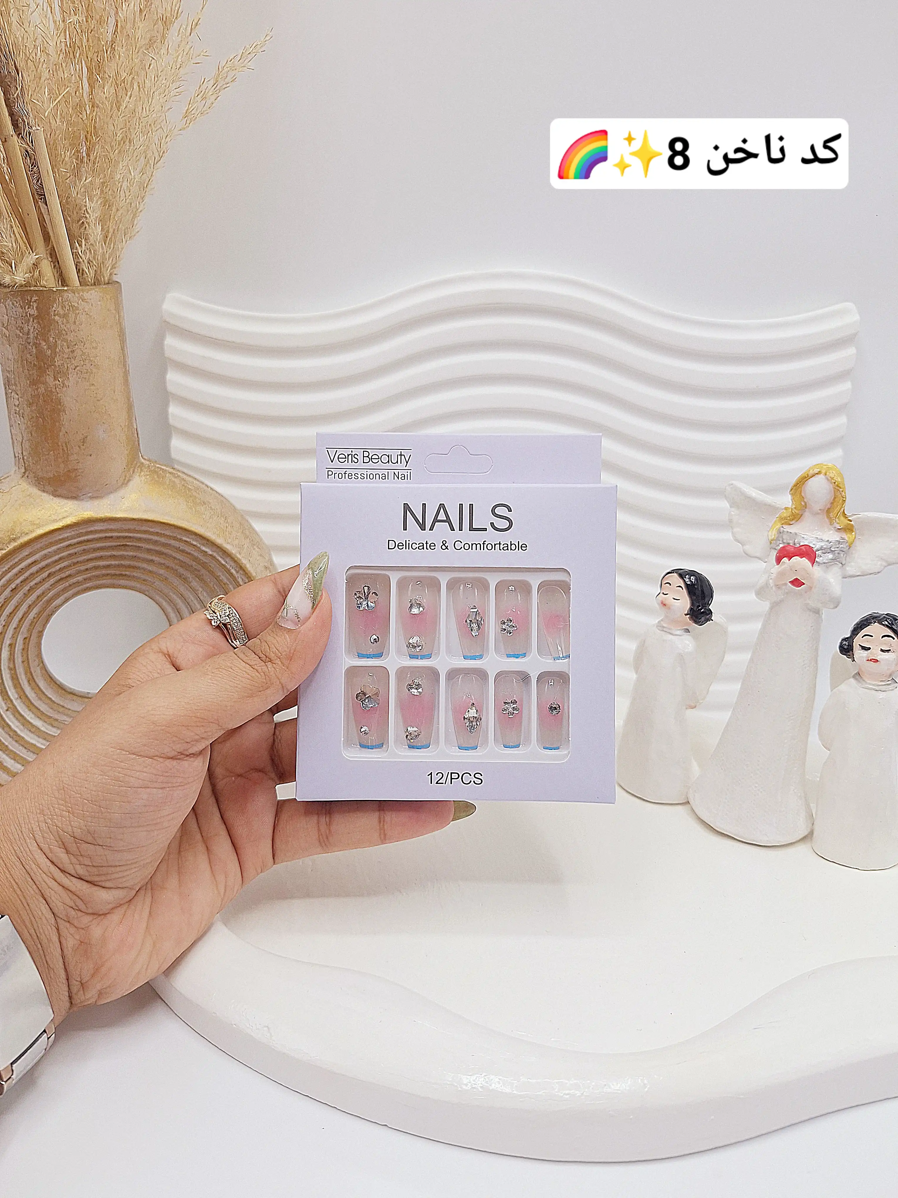 پک اختصاصی کامل ناخن مصنوعی طرح های خاص NAILS با چسپ ناخن دو طرفه (کیفیت تضمینی)