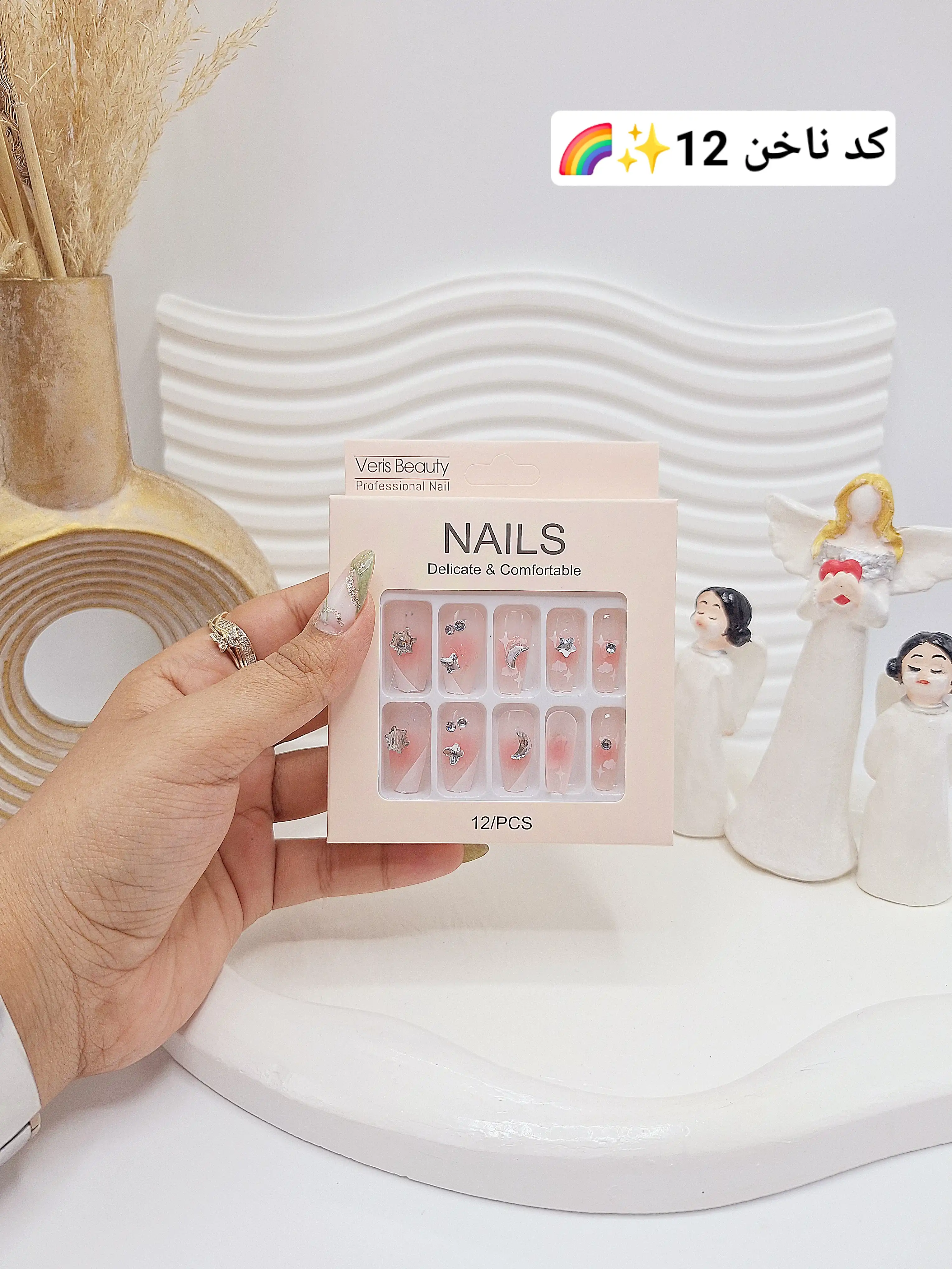 پک اختصاصی کامل ناخن مصنوعی طرح های خاص NAILS با چسپ ناخن دو طرفه (کیفیت تضمینی)