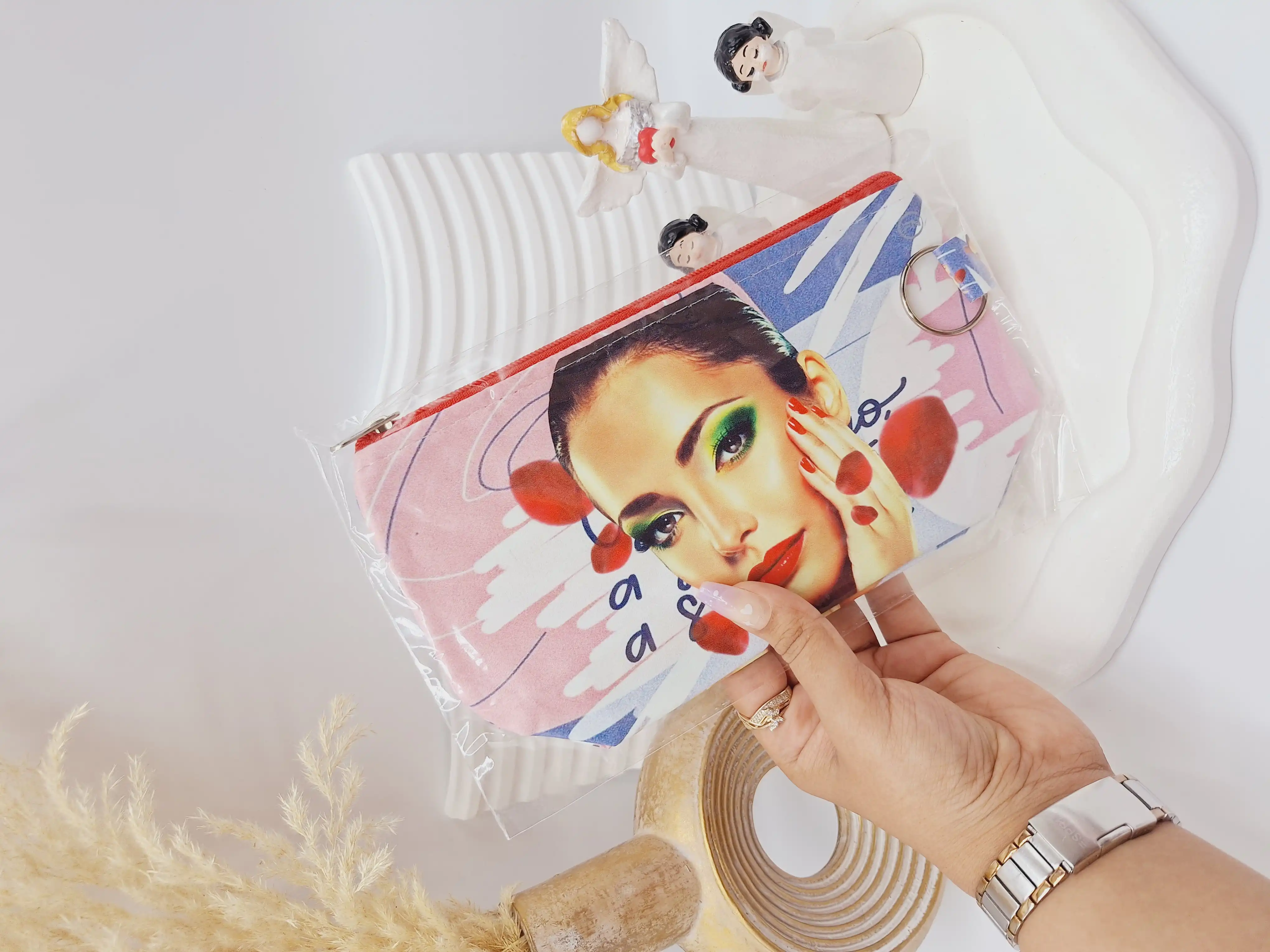 کیف لوازم آرایش زنانه چرم مصنوعی طرح های جذاب ارسال رندم