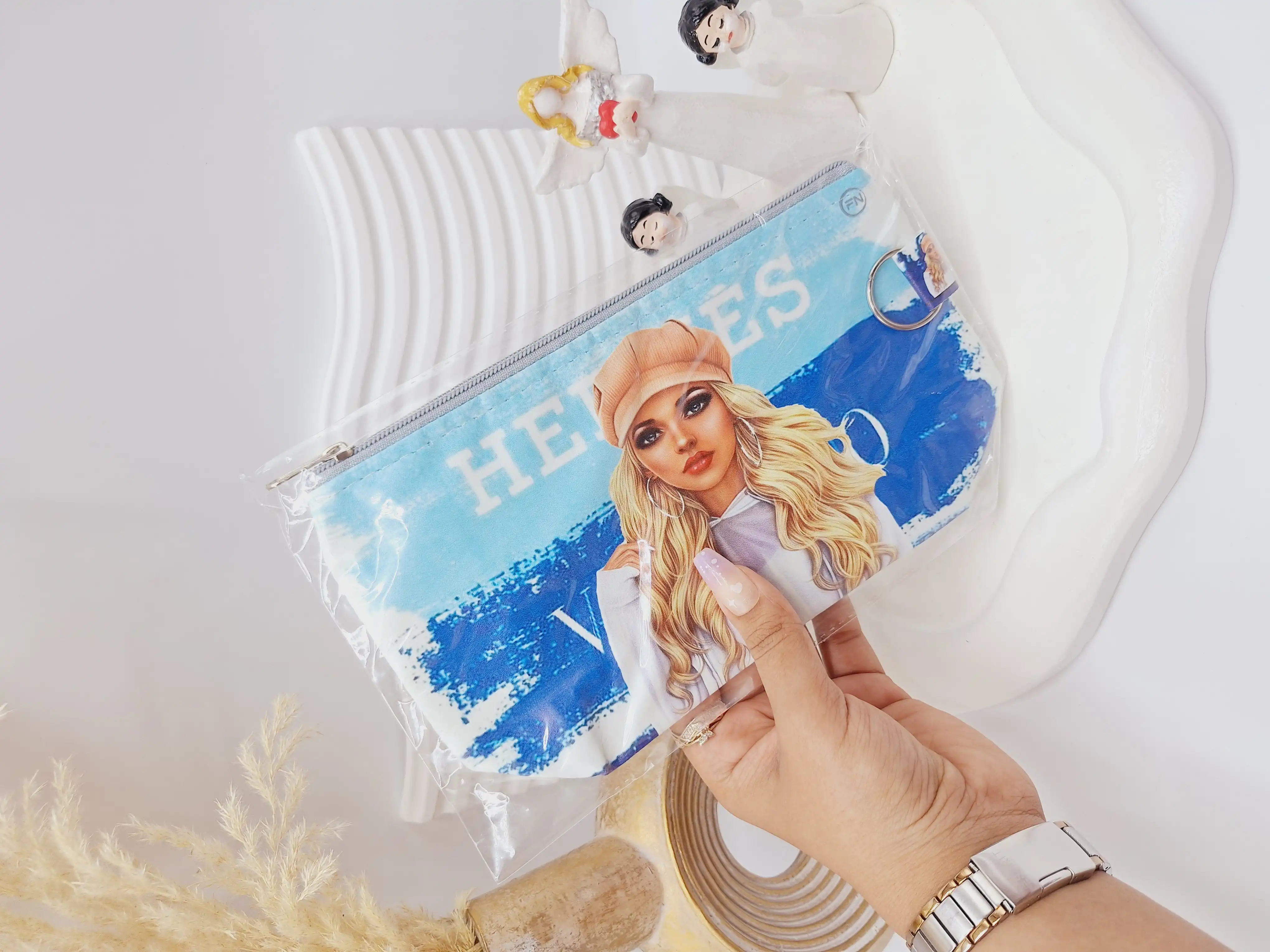 کیف لوازم آرایش زنانه چرم مصنوعی طرح های جذاب ارسال رندم