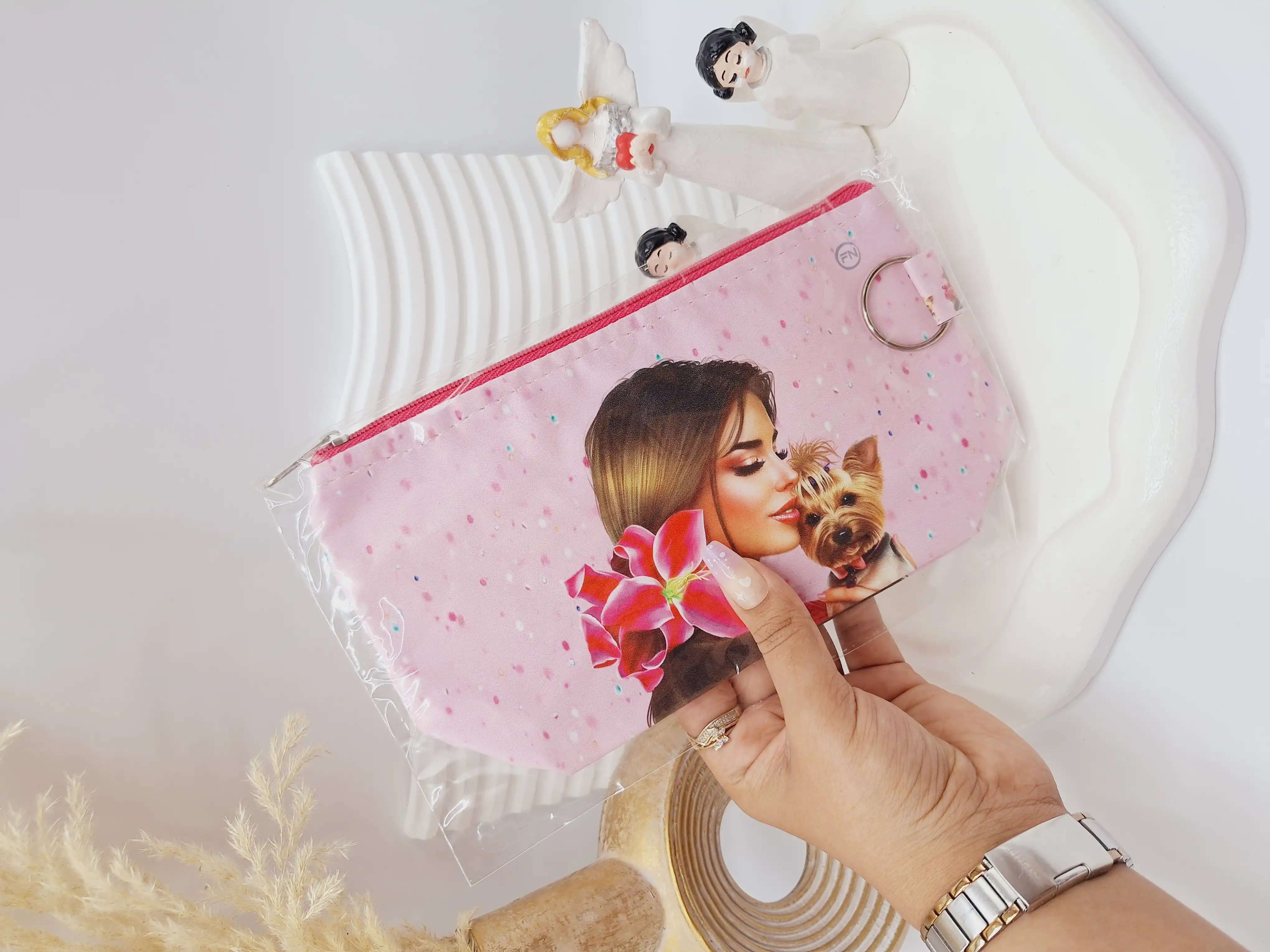 کیف لوازم آرایش زنانه چرم مصنوعی طرح های جذاب ارسال رندم