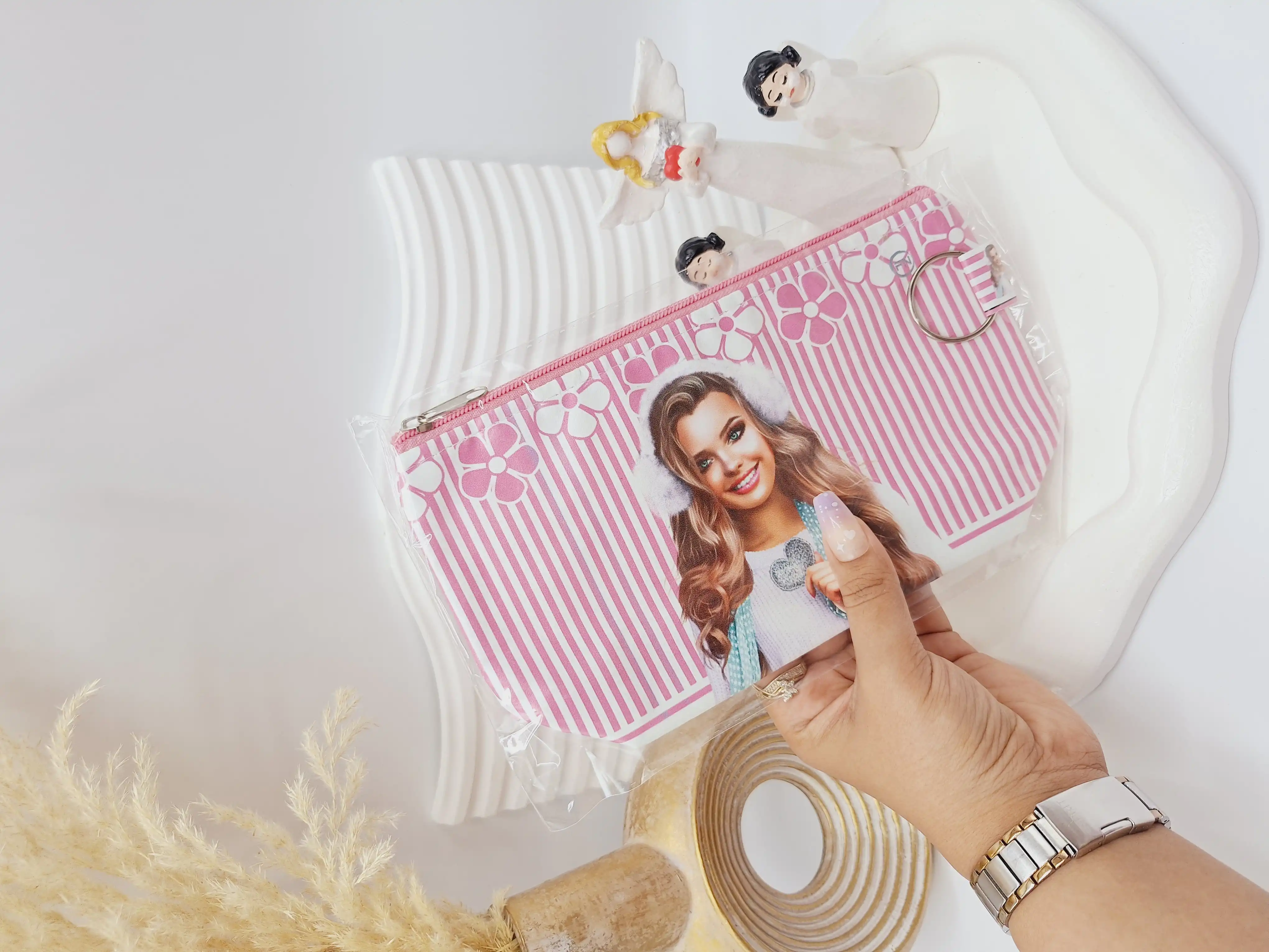 کیف لوازم آرایش زنانه چرم مصنوعی طرح های جذاب ارسال رندم