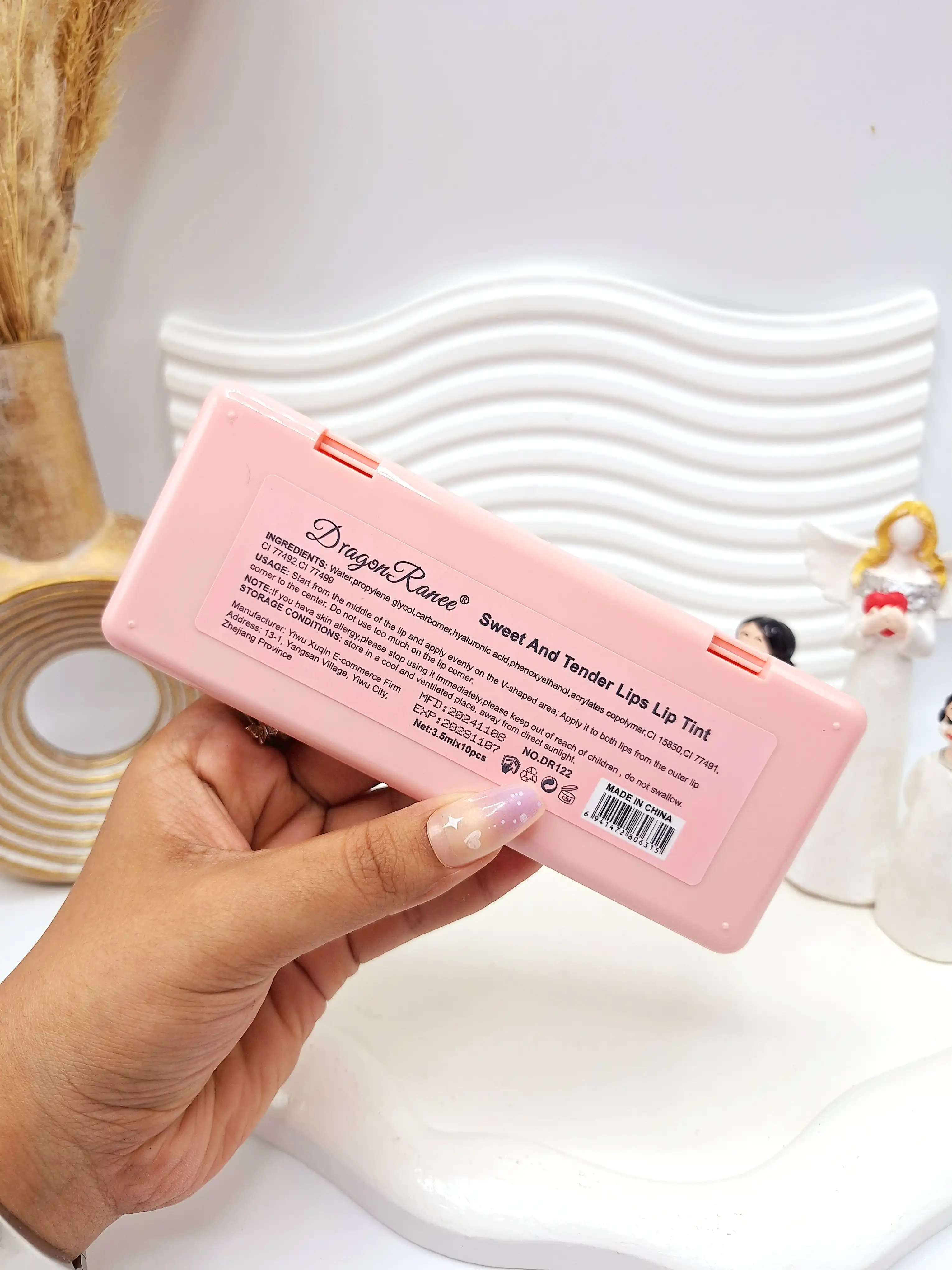 پک ده تایی تینت لب و رژلب توت فرنگی برند دراگون رانی کد R122