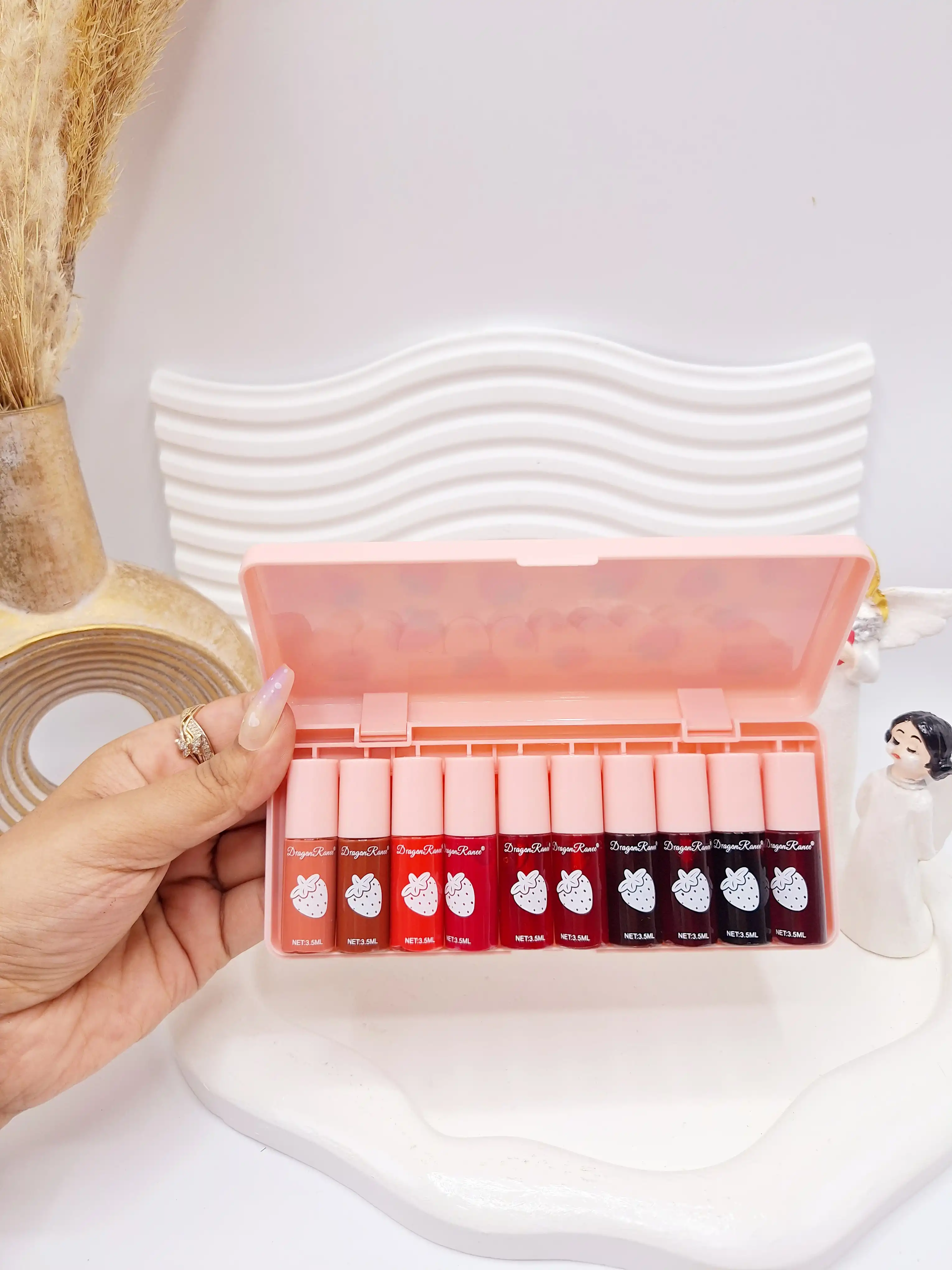 پک ده تایی تینت لب و رژلب توت فرنگی برند دراگون رانی کد R122
